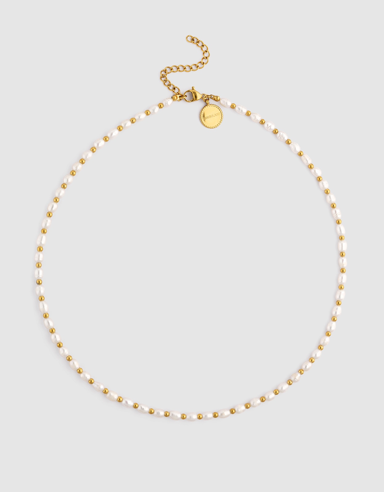 Collar olympia de acero bañado en oro - Singularu - Blanco Blanco-4