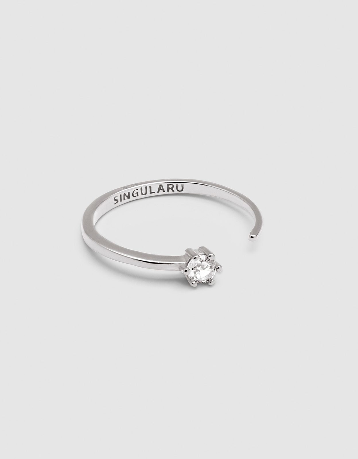 Imagen 1 de Anillo sophie de aleación de metales bañado en rodio Plateado