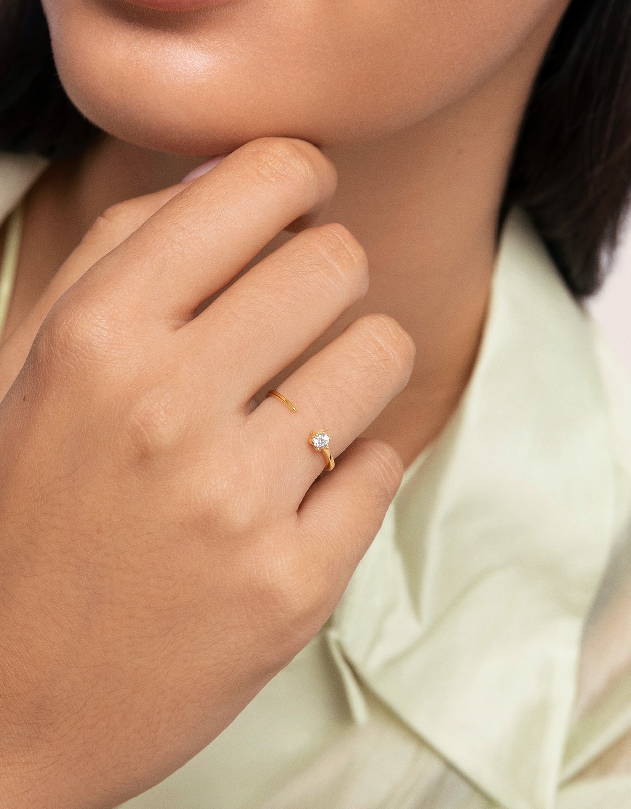 Imagen 2 de Anillo sophie de aleación de metales bañado en oro - Singularu - Blanco Blanco