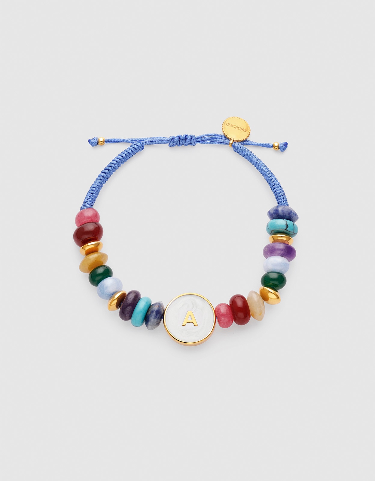 Pulsera personalizada letter nácar de acero bañado en oro - Singularu - a - Multicolor Multicolor-1