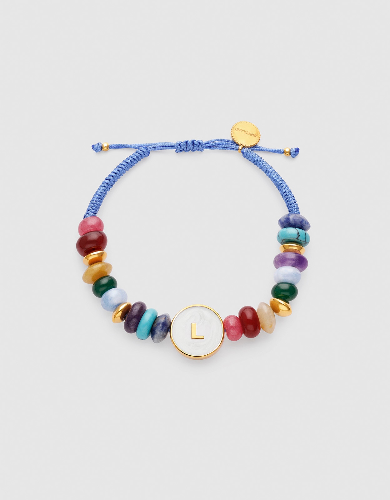 Pulsera personalizada letter nácar de acero bañado en oro - Singularu - l - Multicolor Multicolor-1
