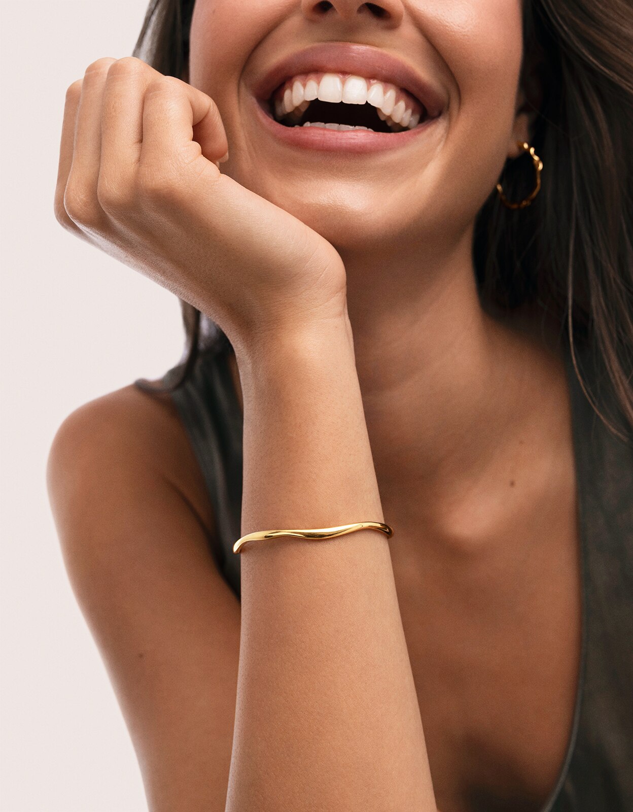 Brazalete dane de acero bañado en oro - Singularu - Dorado Dorado-5