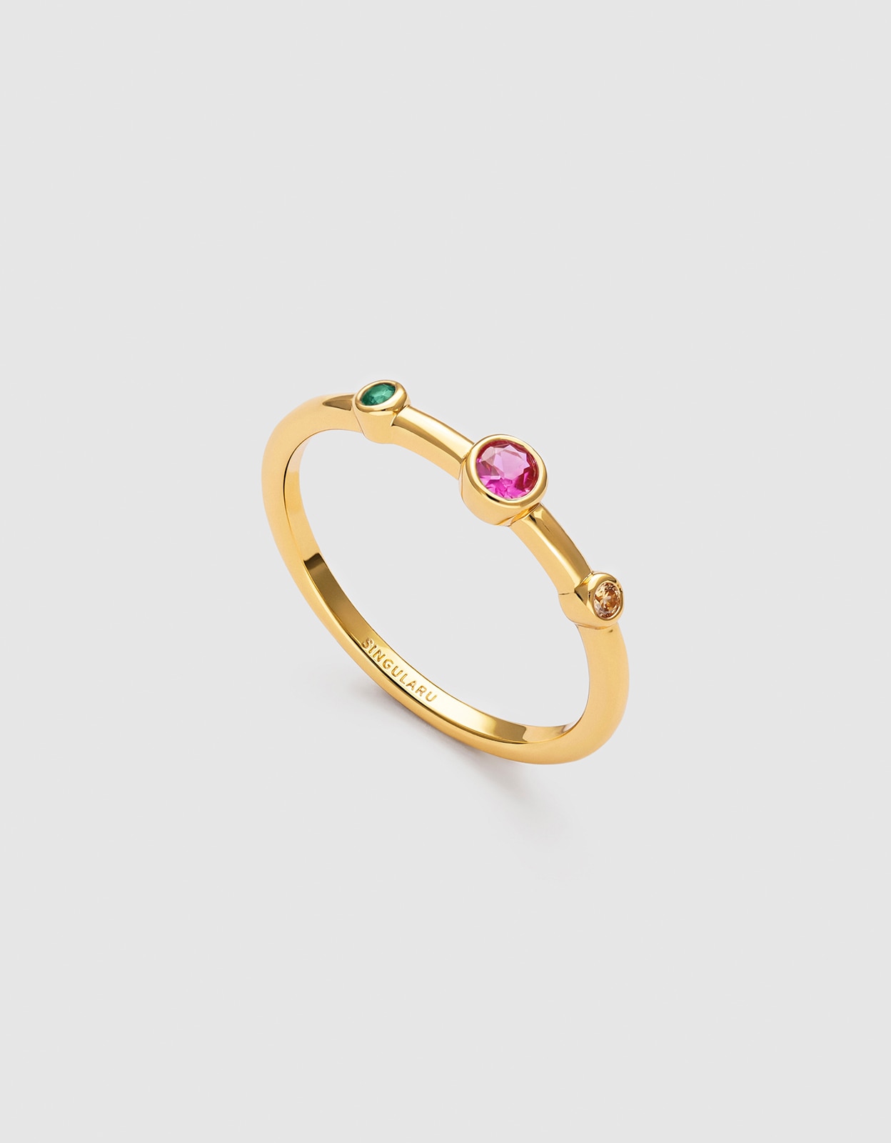 Anillo leonor rose de aleación de metales bañado en oro - Singularu - Rosa Rosa-3