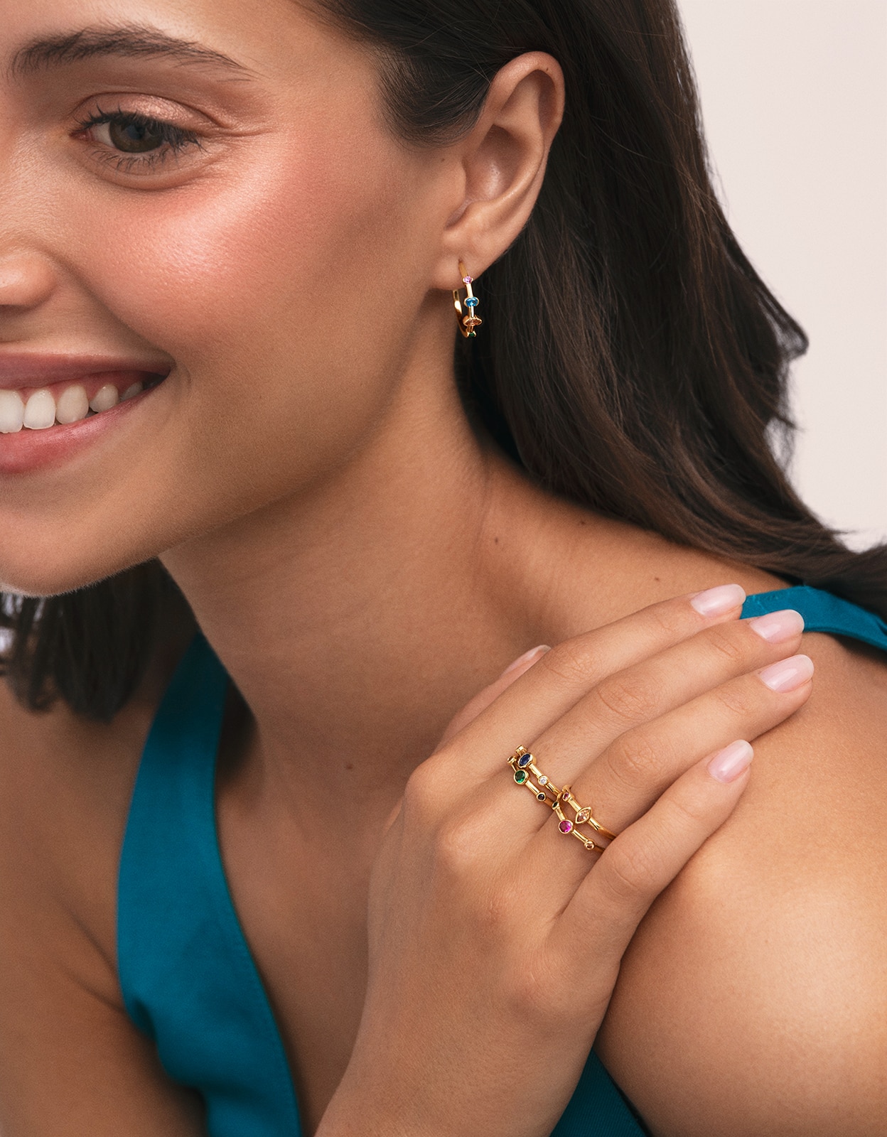 Anillo leonor rose de aleación de metales bañado en oro - Singularu - Rosa Rosa-4