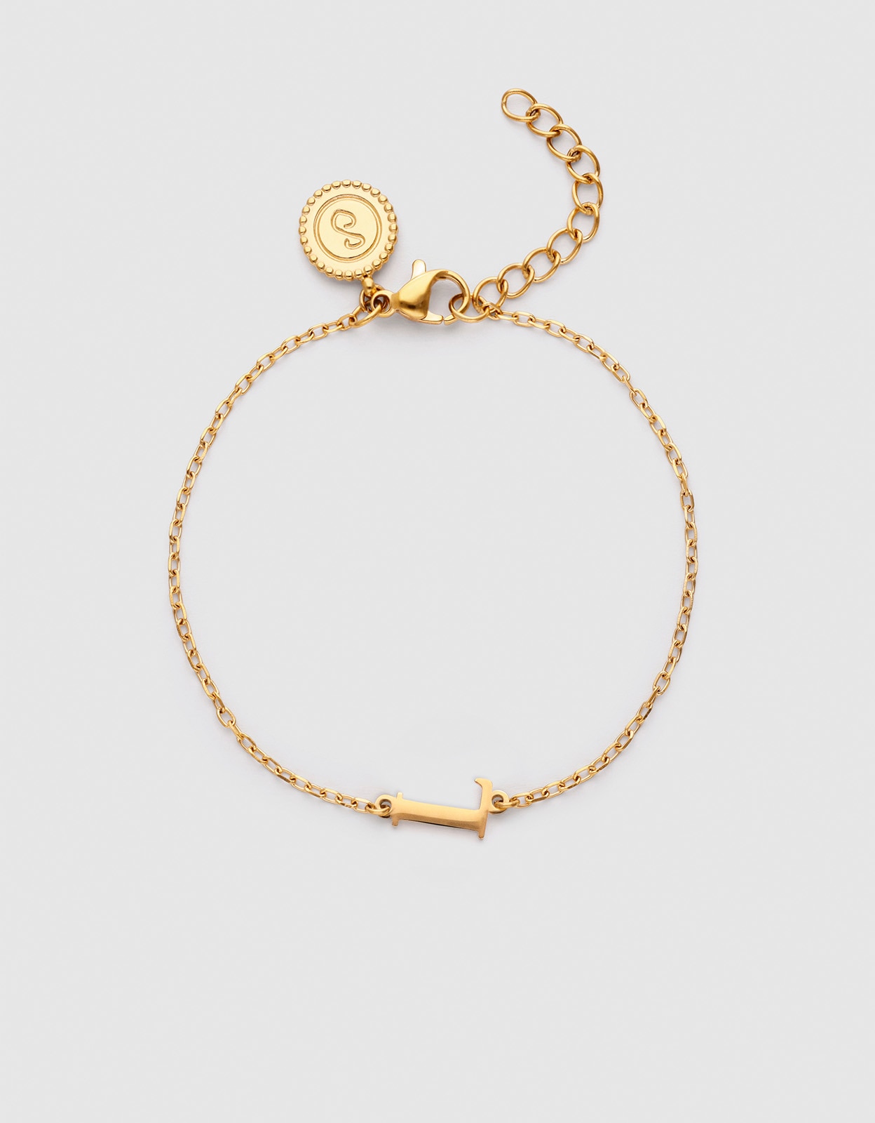 Imagen 1 de Pulsera de cadena single letter de acero bañado en oro - Singularu - l - Dorado Dorado