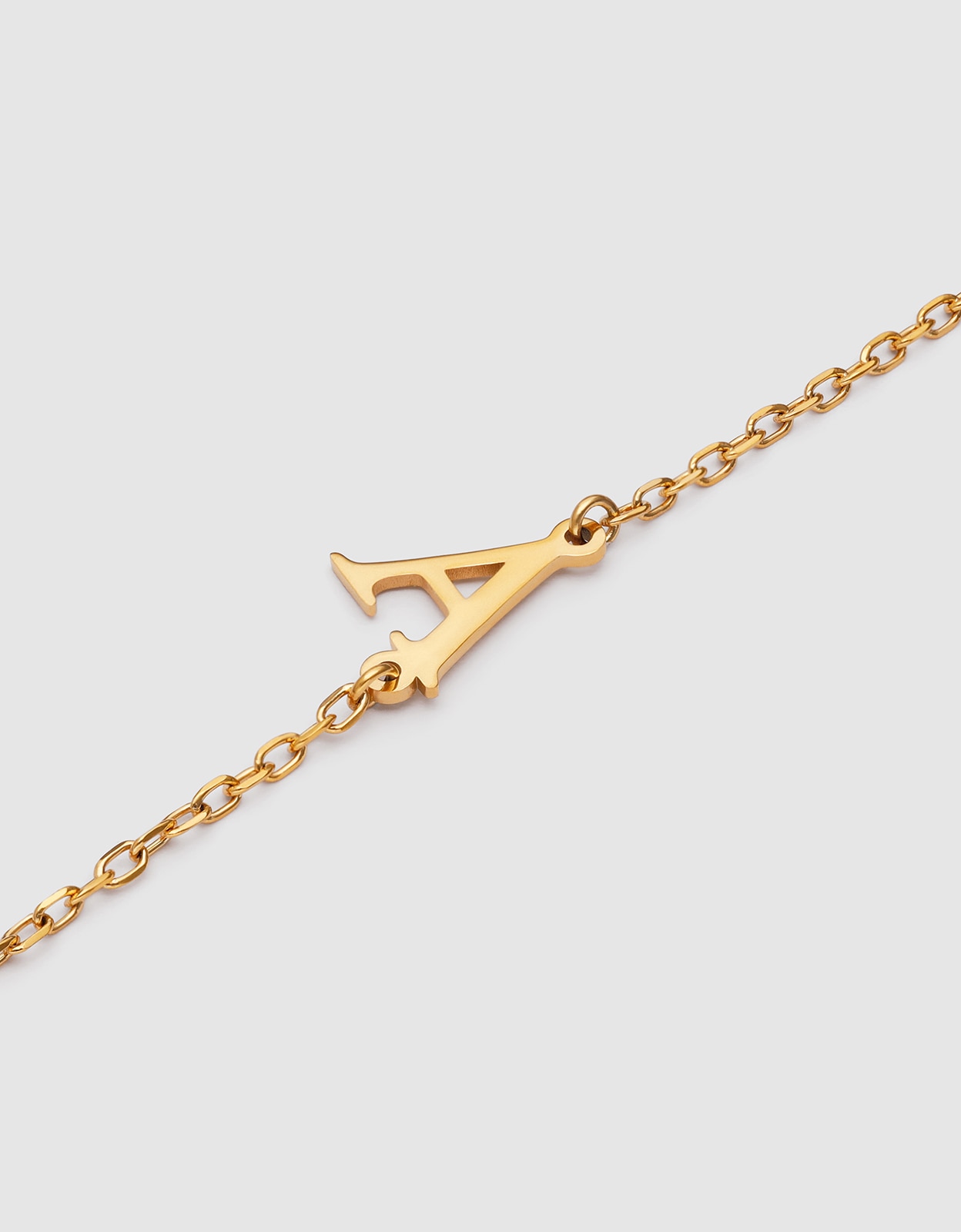 Imagen 3 de Pulsera de cadena single letter de acero bañado en oro - Singularu - l - Dorado Dorado