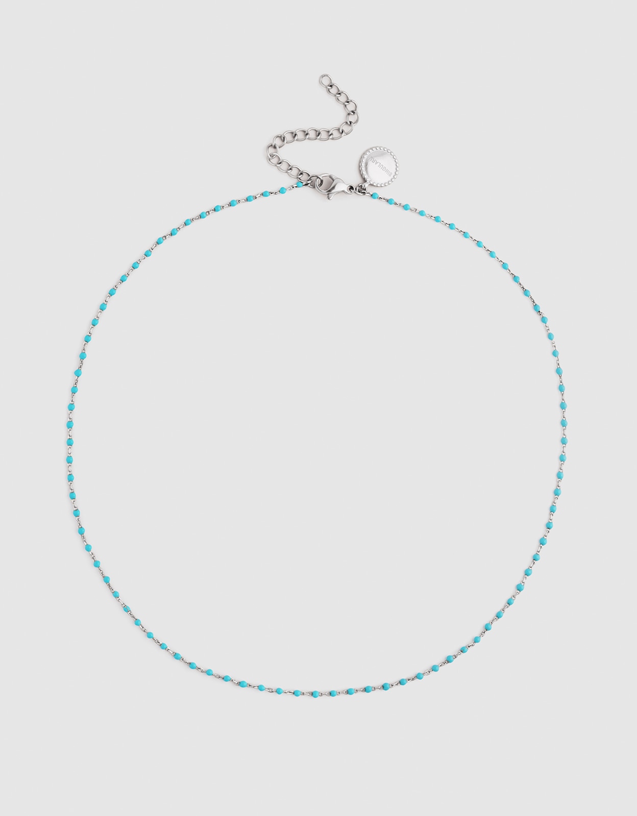 Imagen 4 de Collar dots turquoise enamel de acero - Singularu - Azul Azul