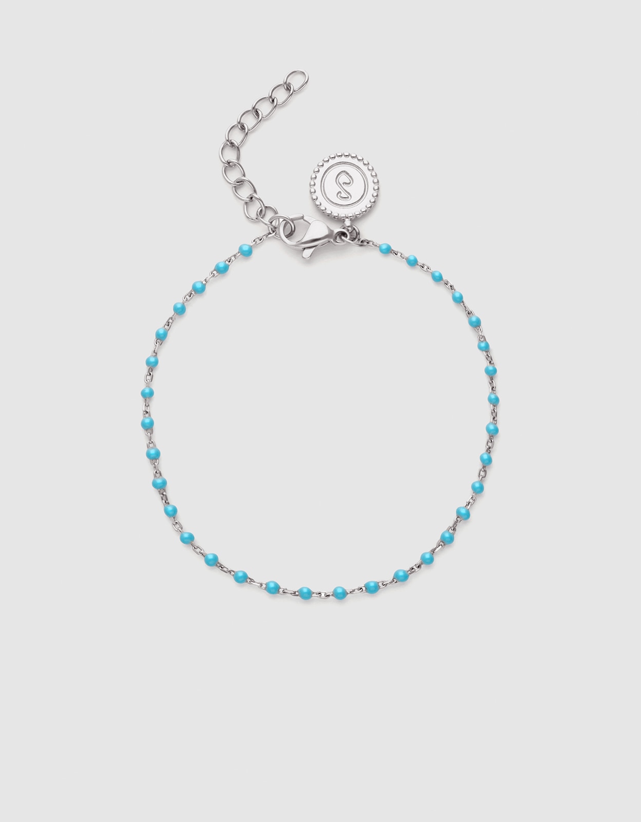 Pulsera de cadena dots turquoise enamel de acero - Singularu - Azul Azul-1