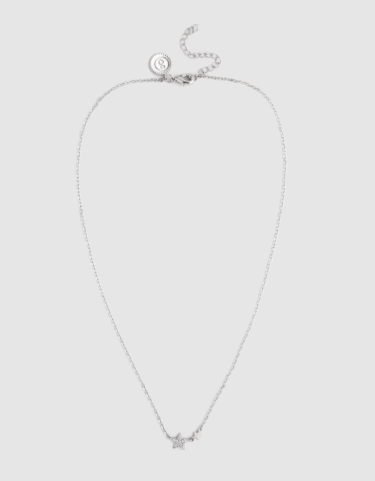 Collar duo stars de aleación de metales bañado en rodio - Singularu - Plateado Plateado-4