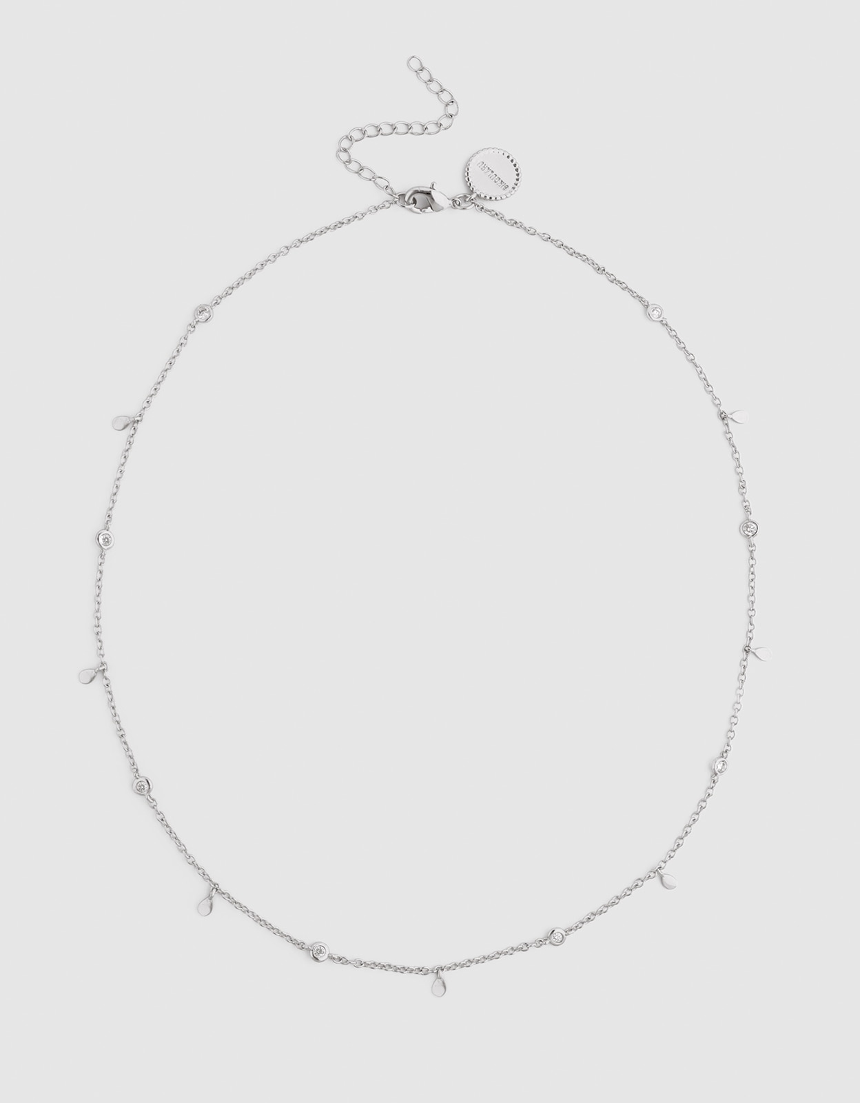Collar mini spark drop de aleación de metales bañado en rodio - Singularu - Plateado Plateado-4