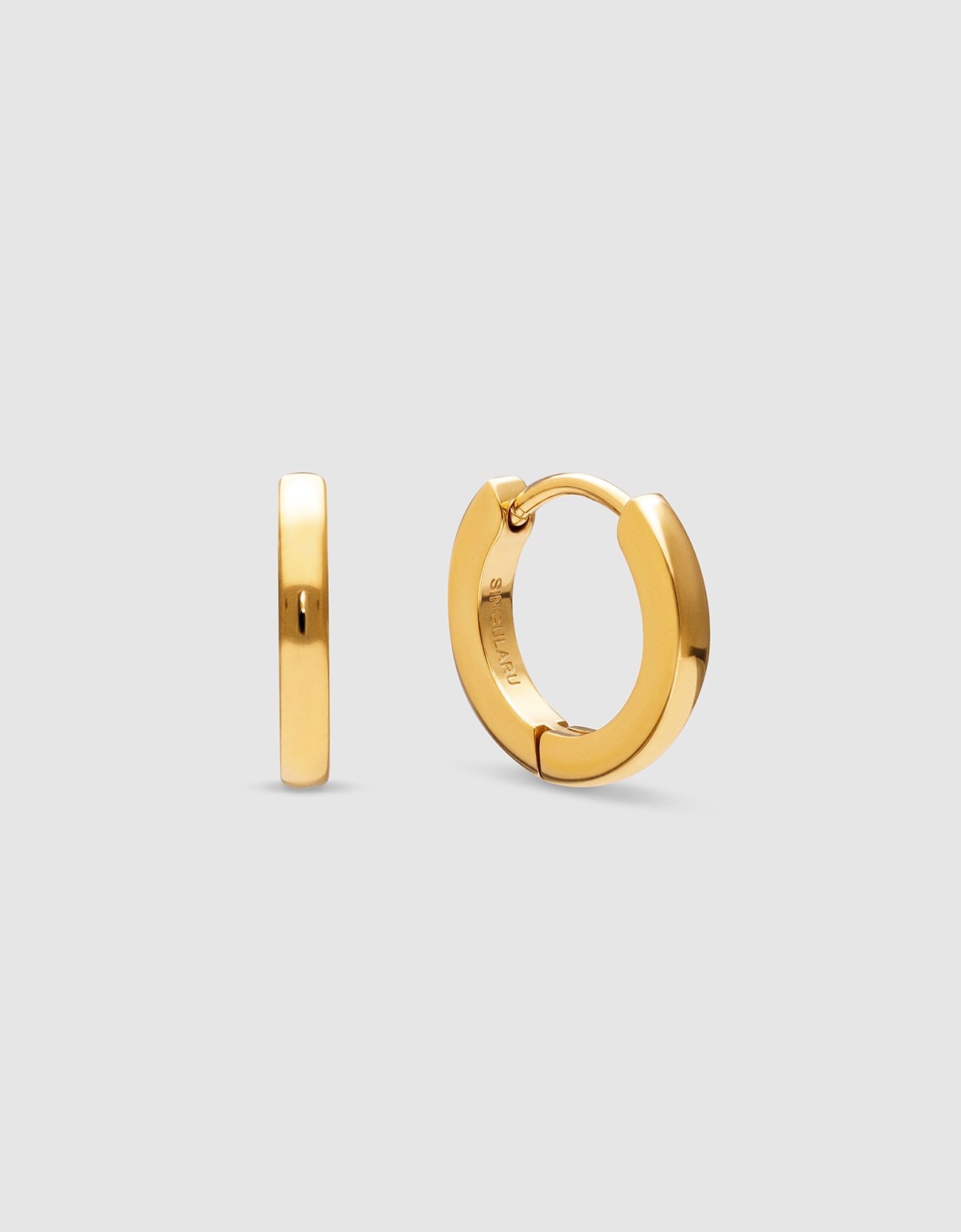 Imagen 0 de Pendientes aro 10mm de acero bañado en oro Dorado