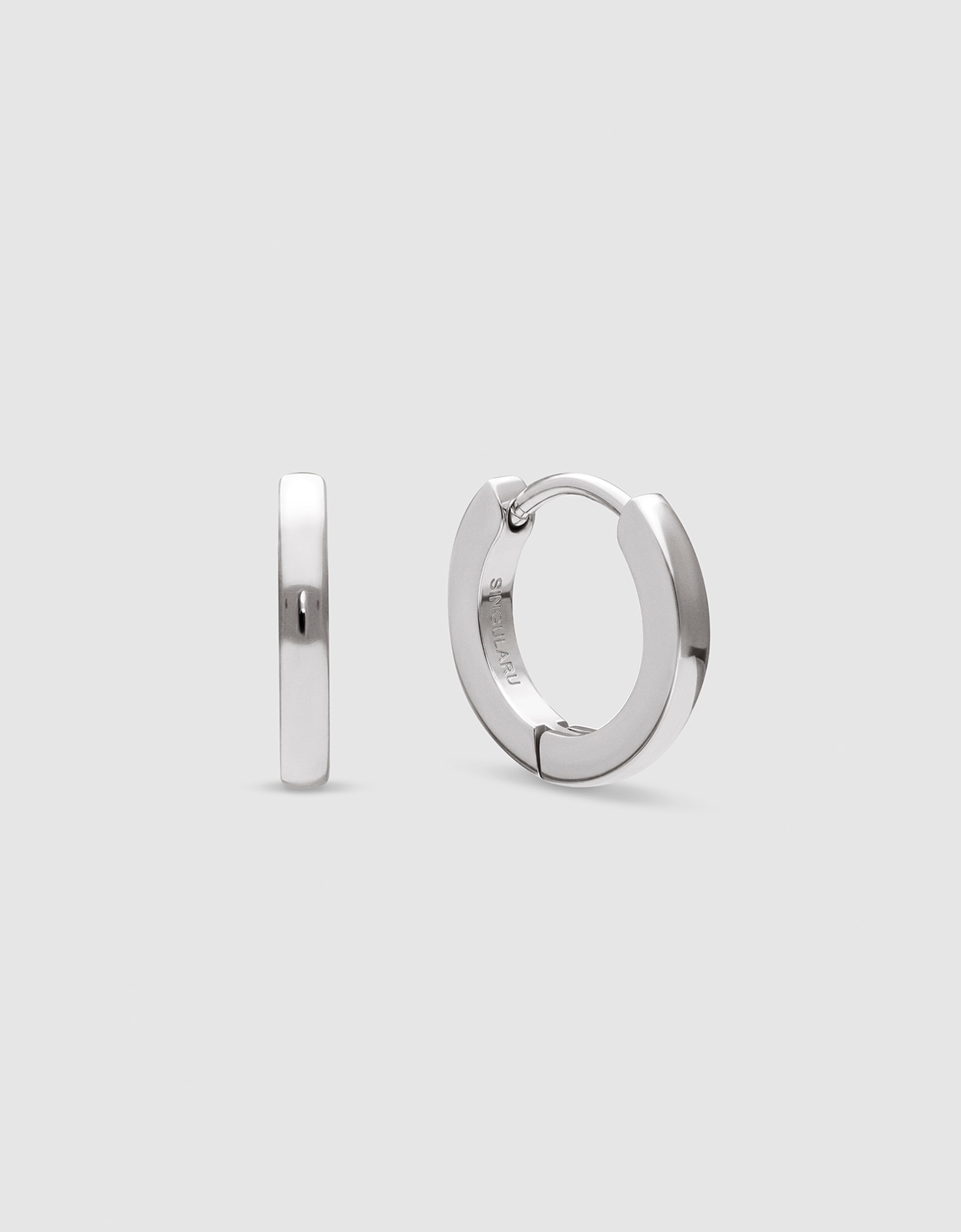 Imagen 0 de Pendientes aro 10mm de acero Plateado