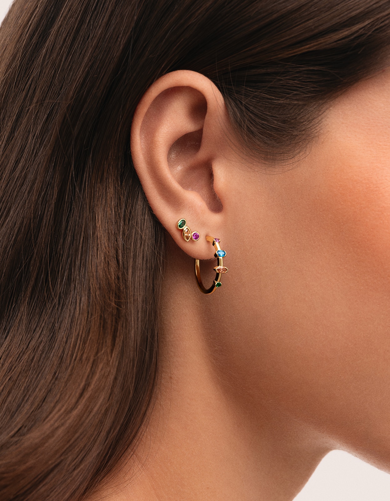 Piercing leonor de aleación de metales bañado en oro - Singularu - Multicolor Multicolor-2