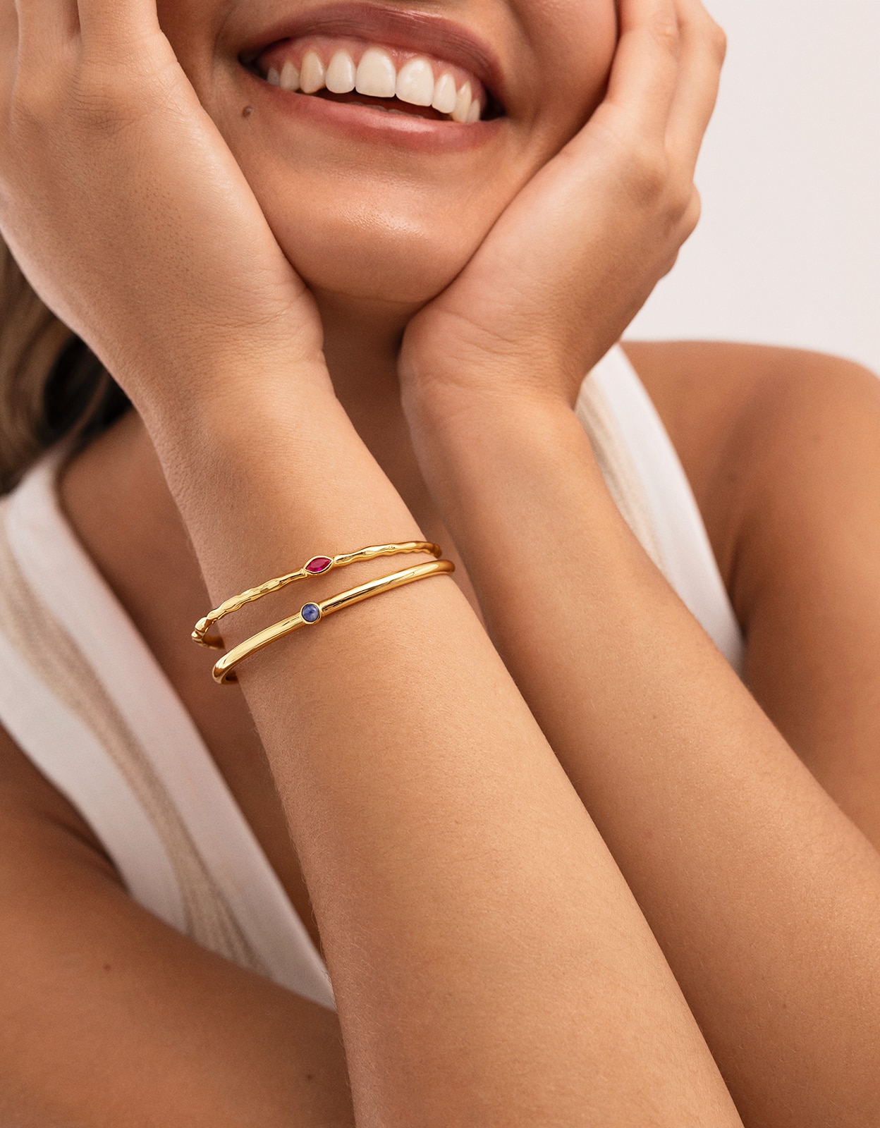 Brazalete alma rosé de aleación de metales bañado en oro - Singularu - Rosa Rosa-5