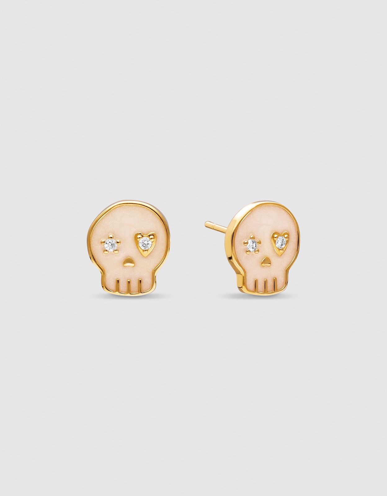 Imagen 1 de Pendientes esqueleto enamel spark de aleación de metales bañado en oro - Singularu - Dorado Dorado