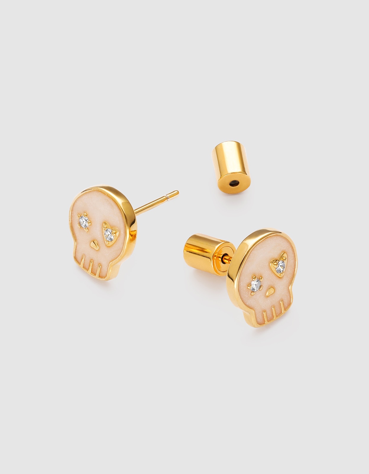 Imagen 3 de Pendientes esqueleto enamel spark de aleación de metales bañado en oro - Singularu - Dorado Dorado