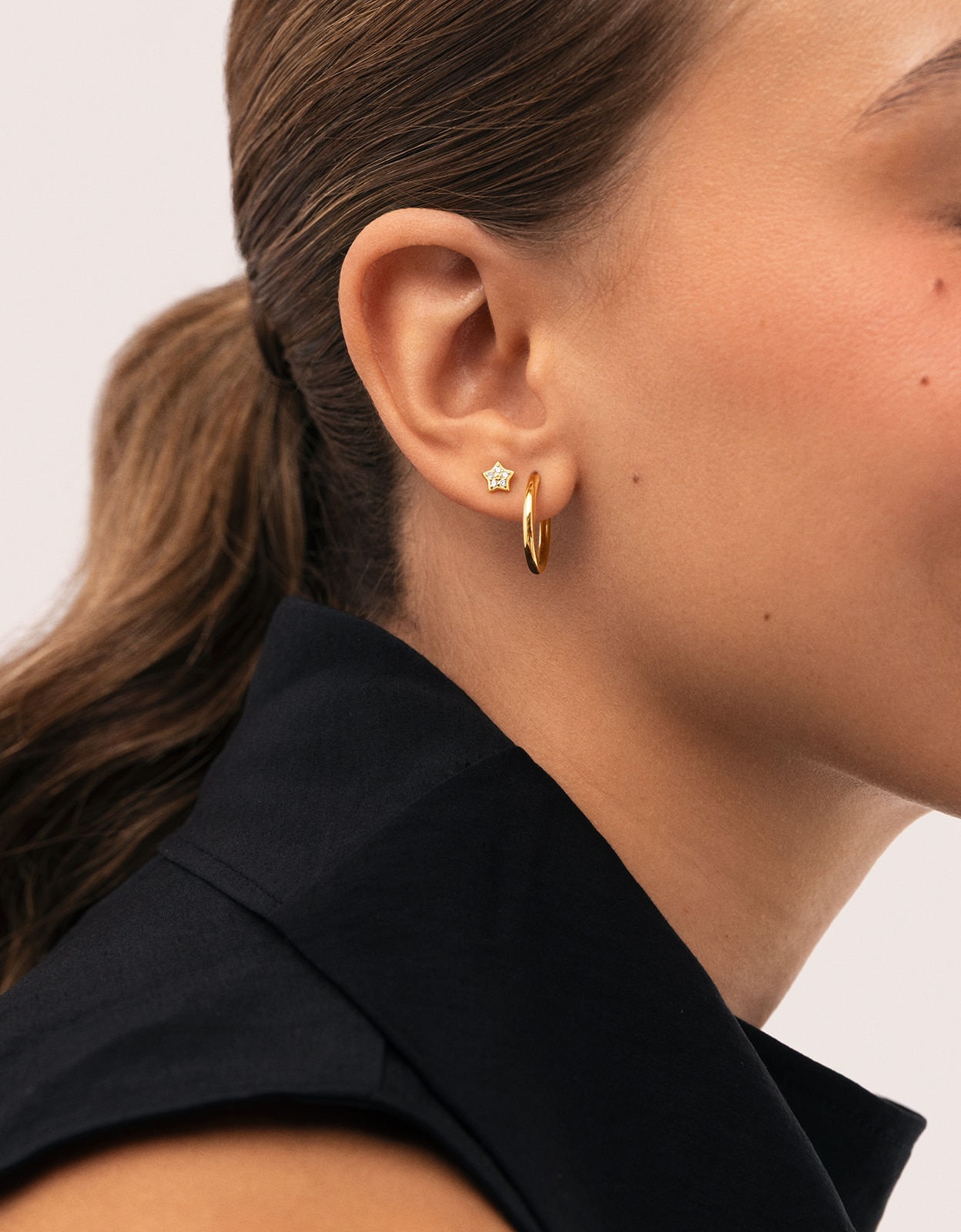 Piercing mini estrella spark de plata bañada en oro - Singularu - Dorado Dorado-2