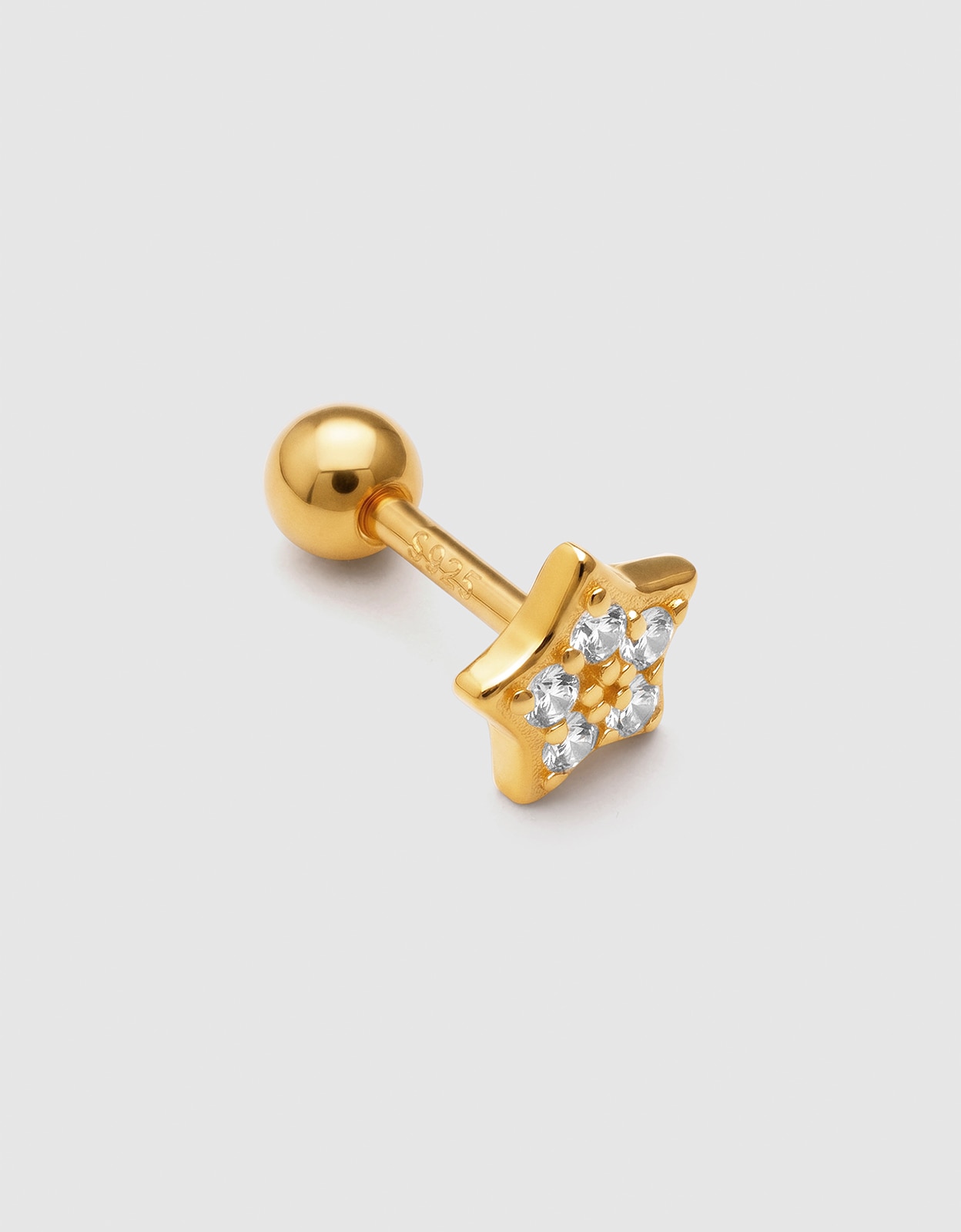 Piercing mini estrella spark de plata bañada en oro - Singularu - Dorado Dorado-3