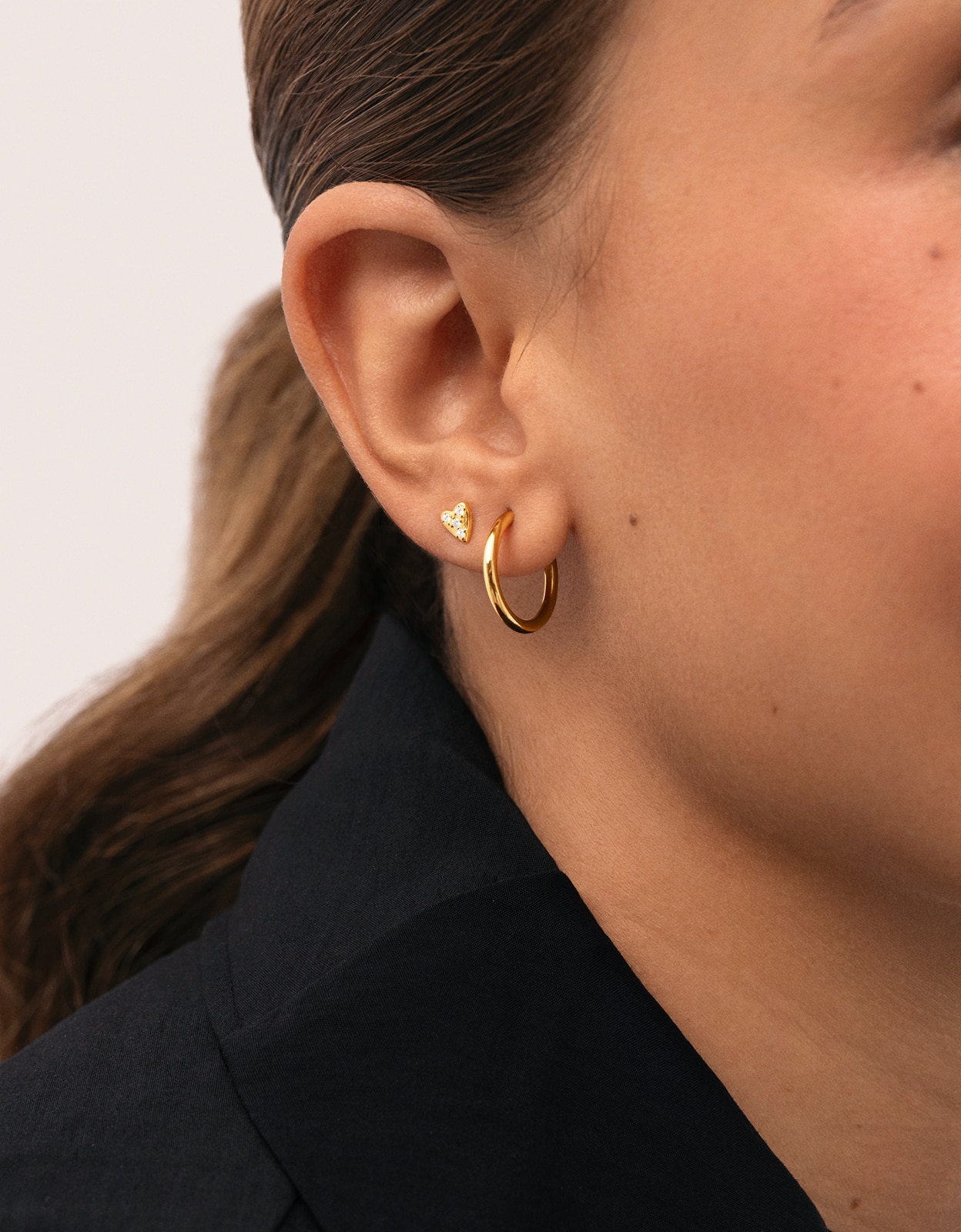 Piercing mini corazón spark de plata bañada en oro - Singularu - Dorado Dorado-2