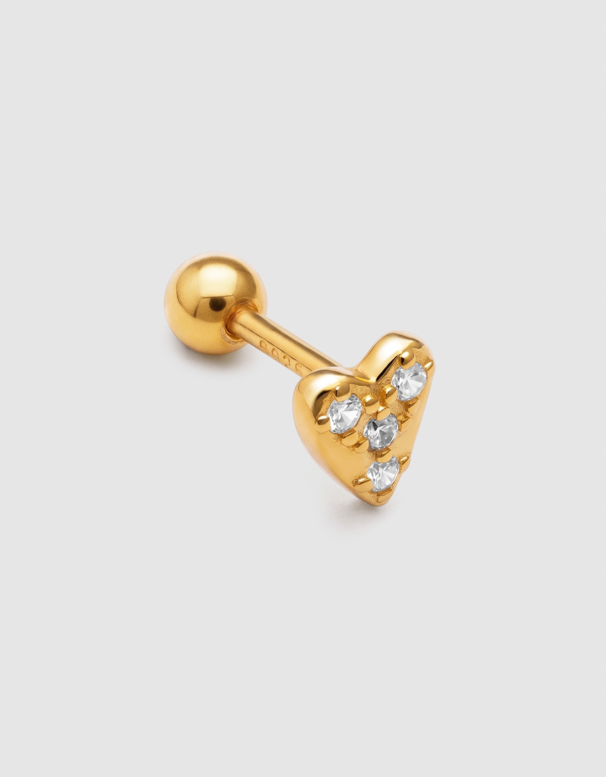 Piercing mini corazón spark de plata bañada en oro - Singularu - Dorado Dorado-3