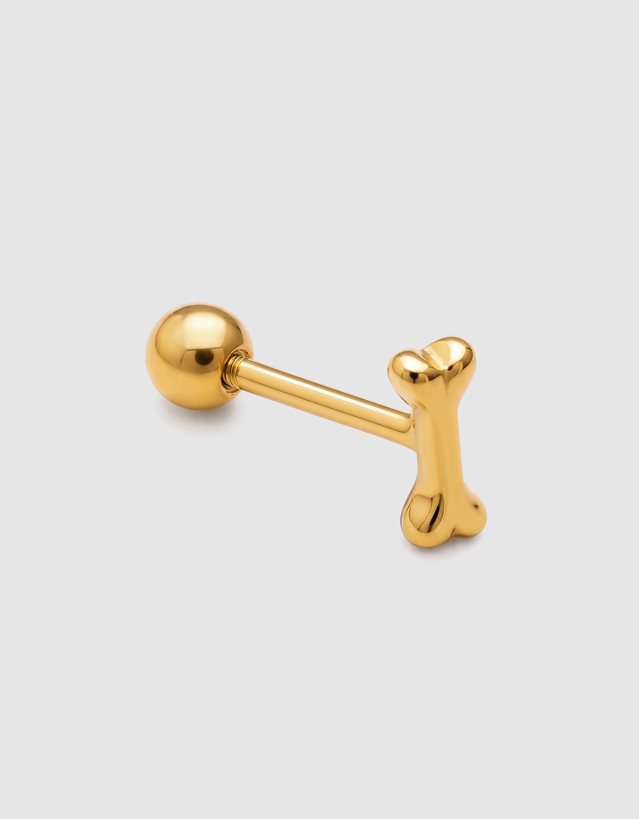 Piercing mini huesito de plata bañada en oro - Singularu - Dorado Dorado-3
