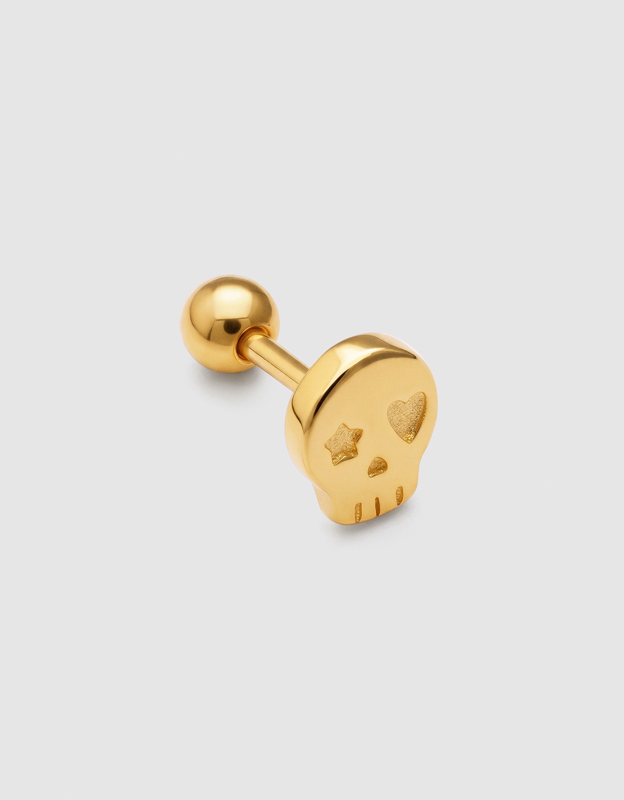 Piercing mini esqueleto de plata bañada en oro - Singularu - Dorado Dorado-3
