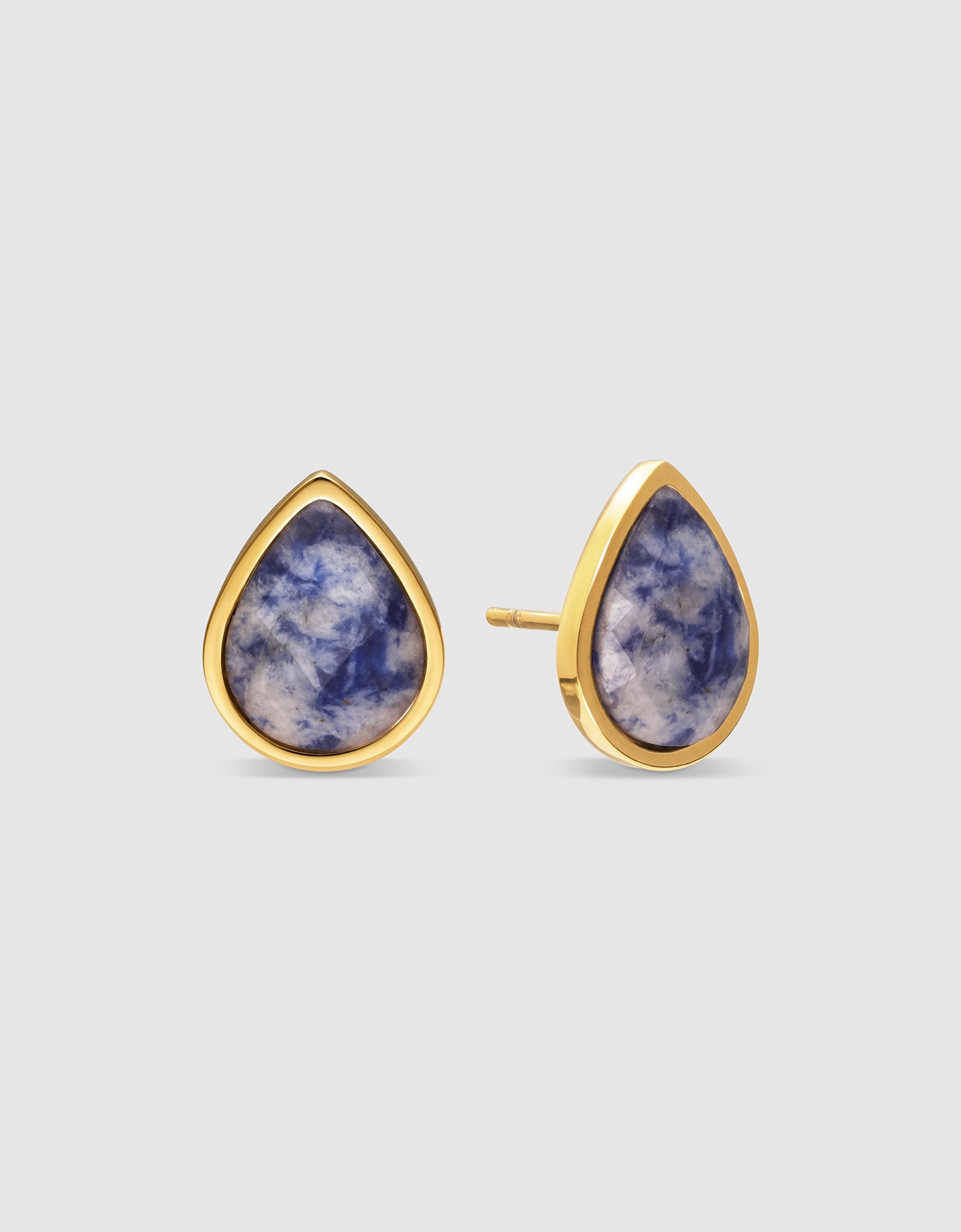 Imagen 0 de Pendientes alma cianita de acero bañado en oro Azul