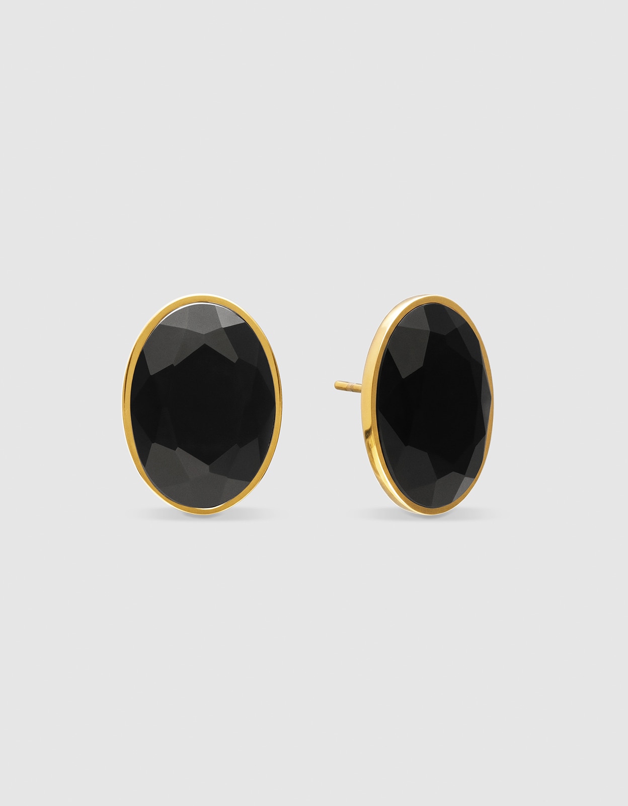 Imagen 1 de Pendientes lena de acero bañado en oro - Singularu - Negro Negro