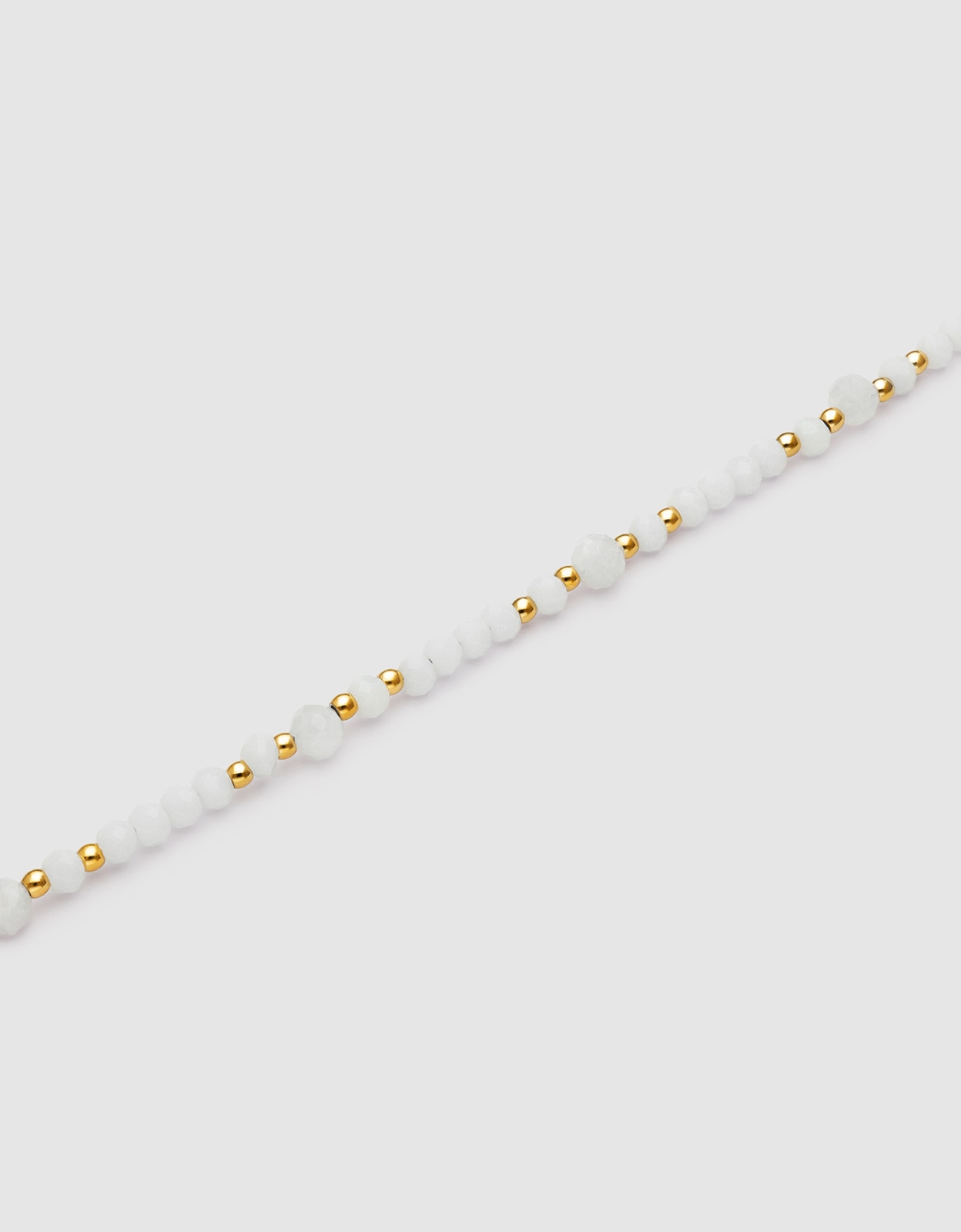 Pulsera de cadena clara de acero bañado en oro - Singularu - Blanco Blanco-3