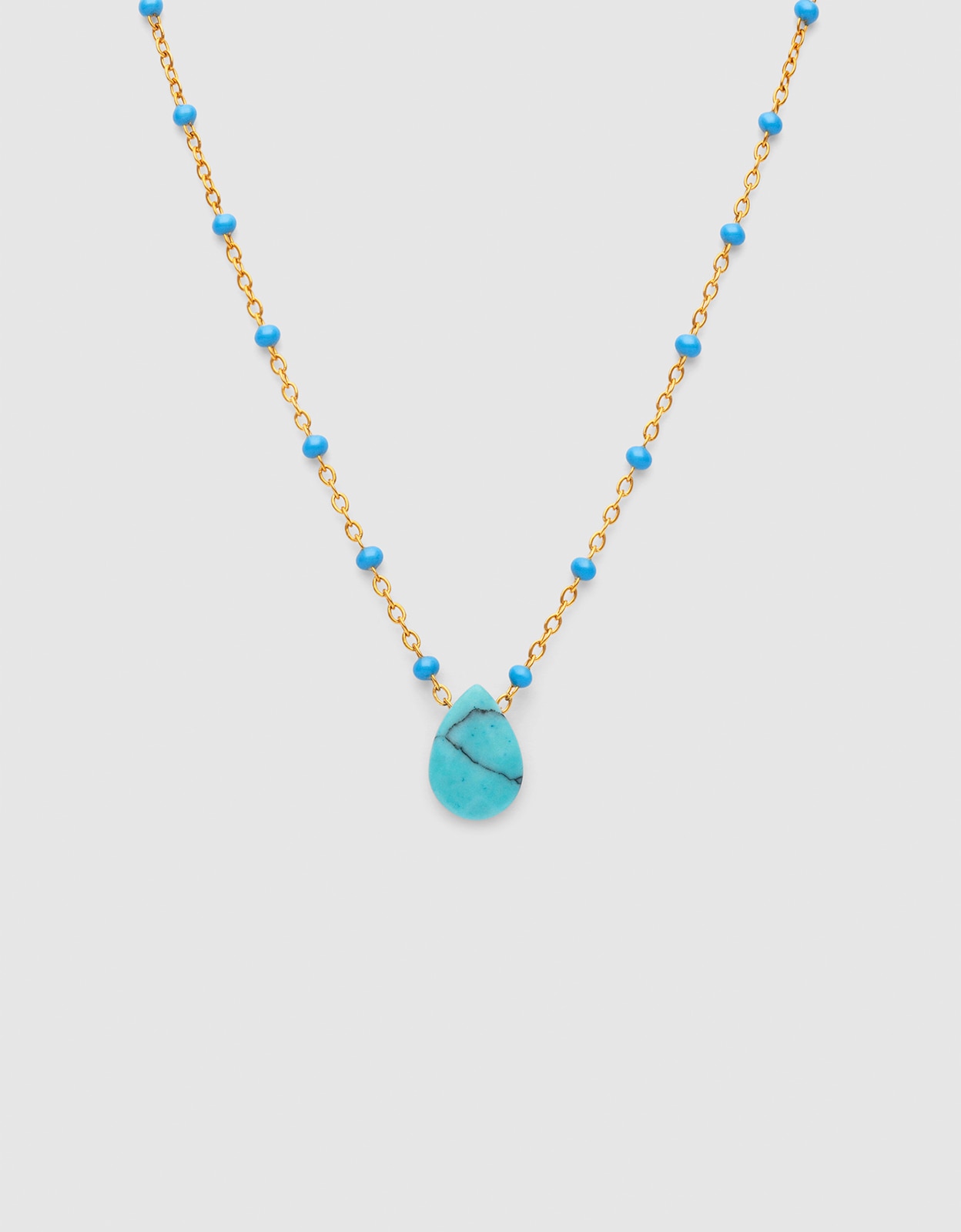 Collar hydra azul de acero bañado en oro - Singularu - Azul Azul-1