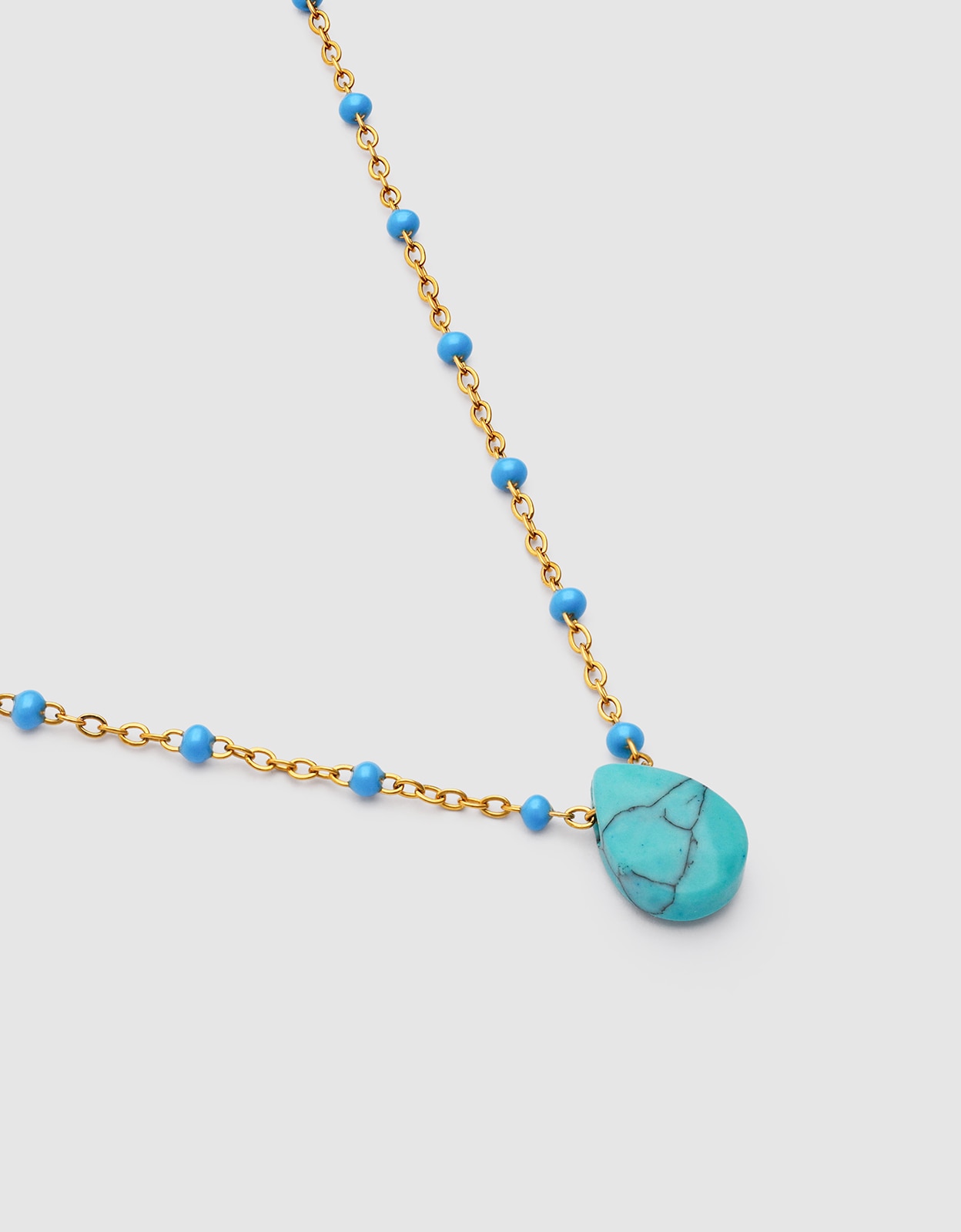 Collar hydra azul de acero bañado en oro - Singularu - Azul Azul-3
