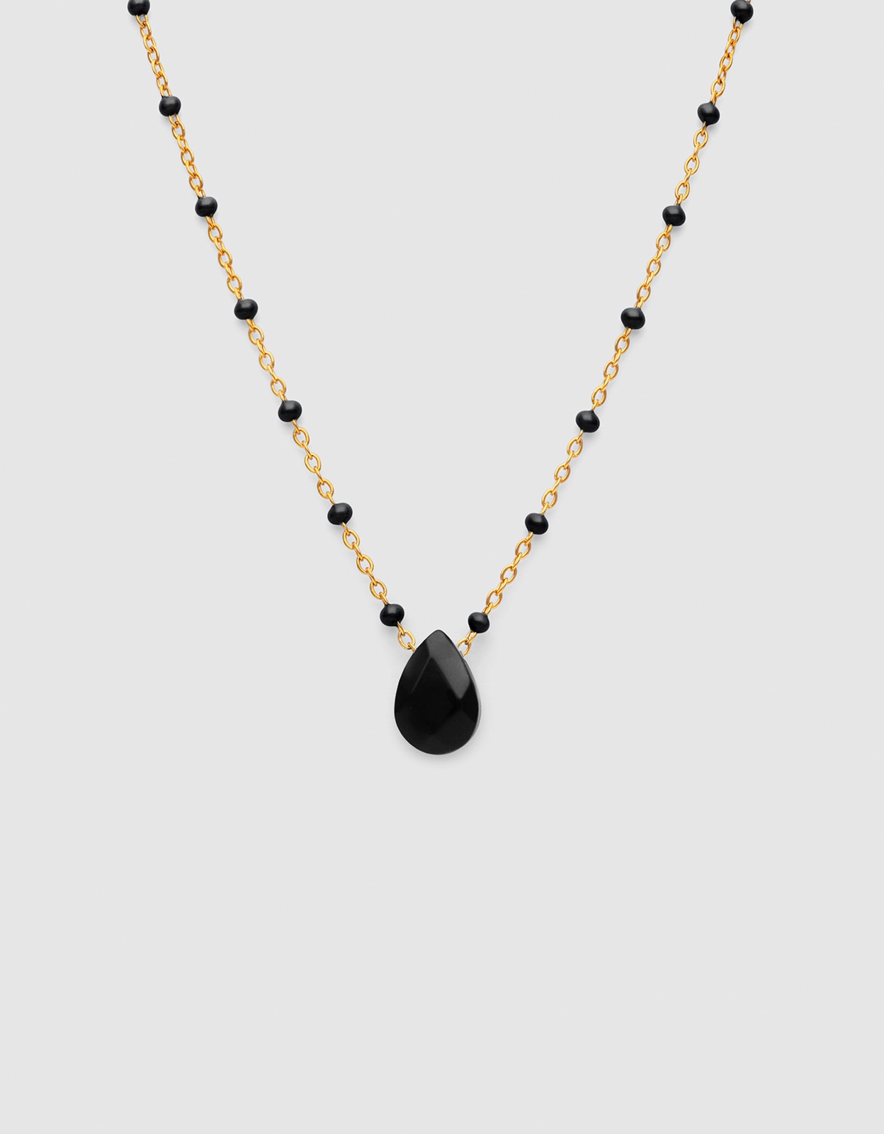Collar hydra negro de acero bañado en oro - Singularu - Negro Negro-1