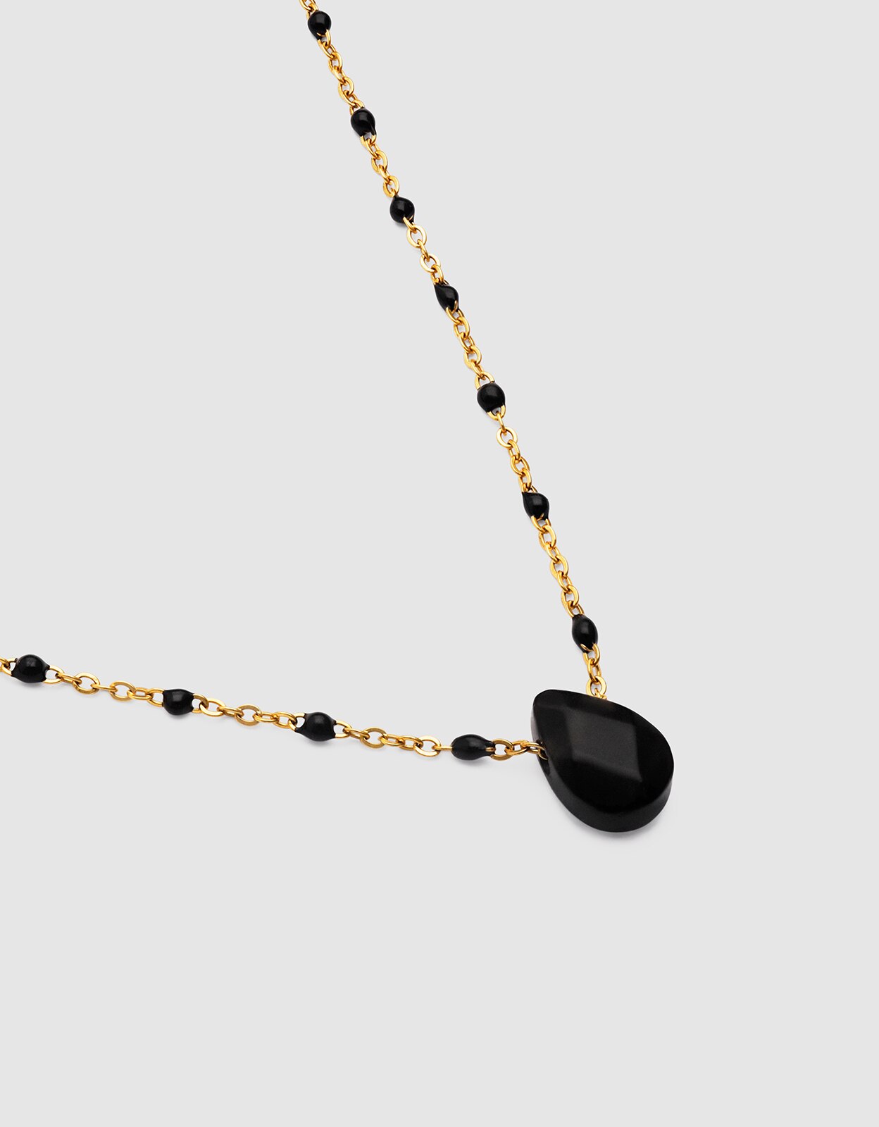 Collar hydra negro de acero bañado en oro - Singularu - Negro Negro-3