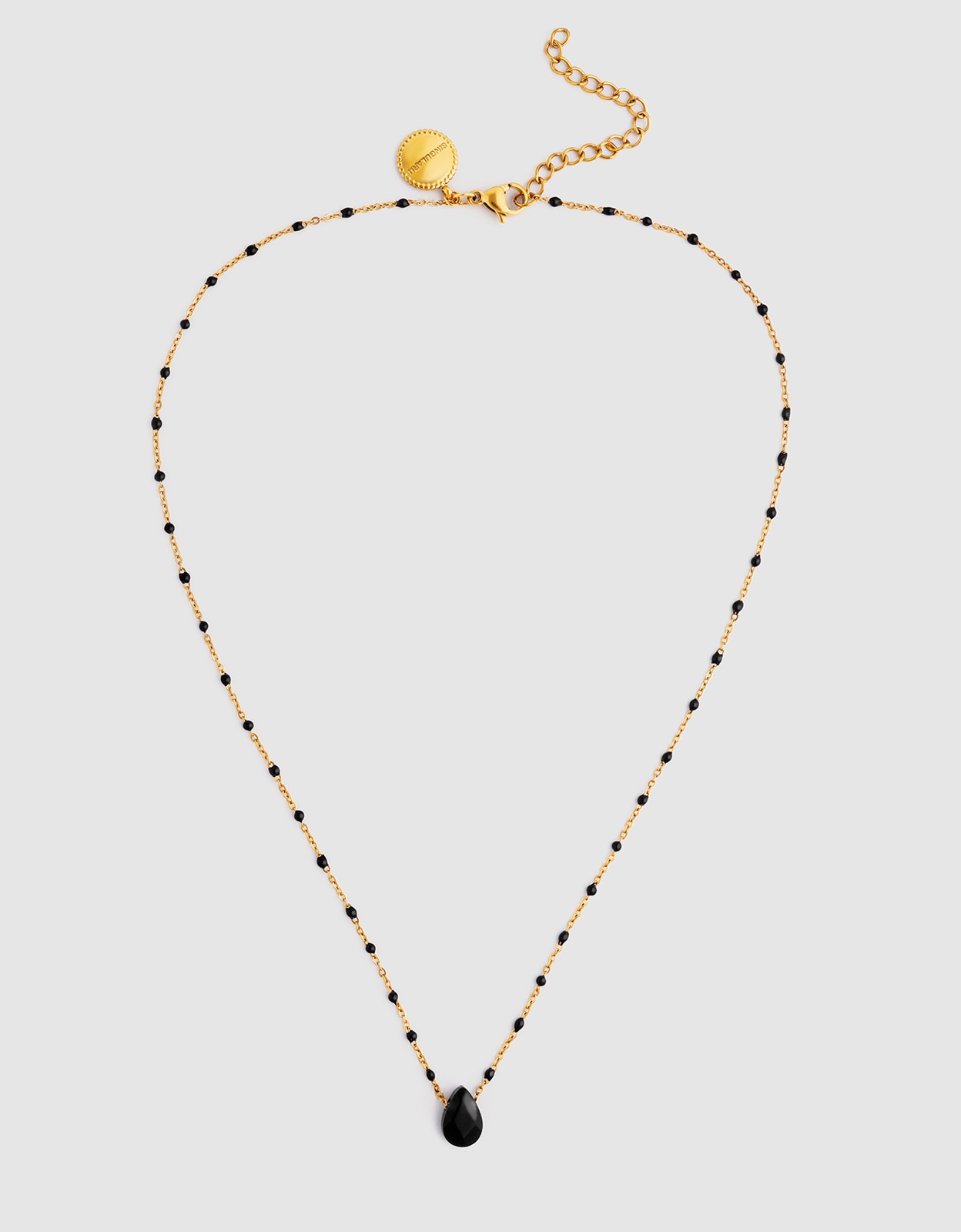 Collar hydra negro de acero bañado en oro - Singularu - Negro Negro-4