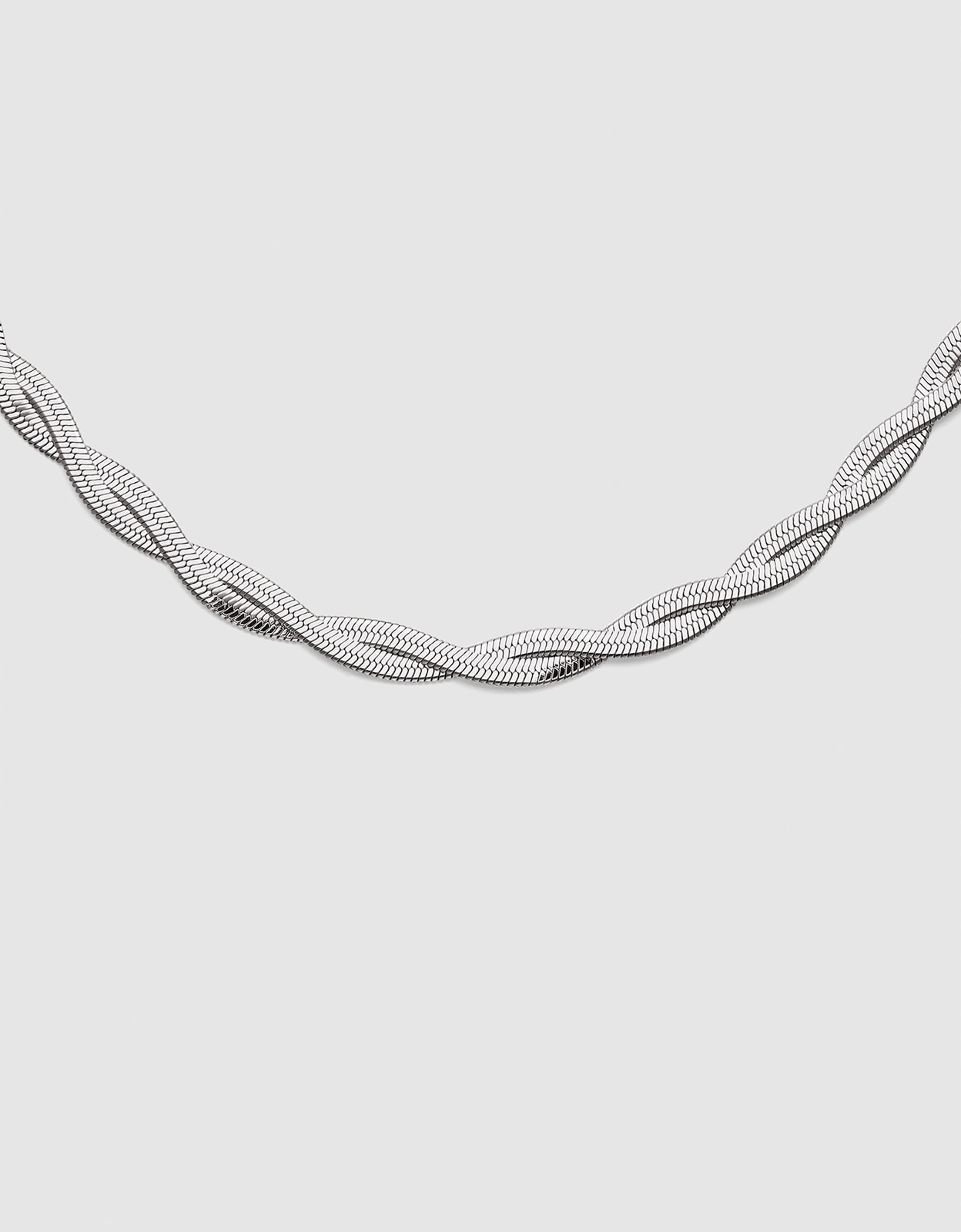 Collar doble lisse twister de acero - Singularu - Plateado Plateado-1