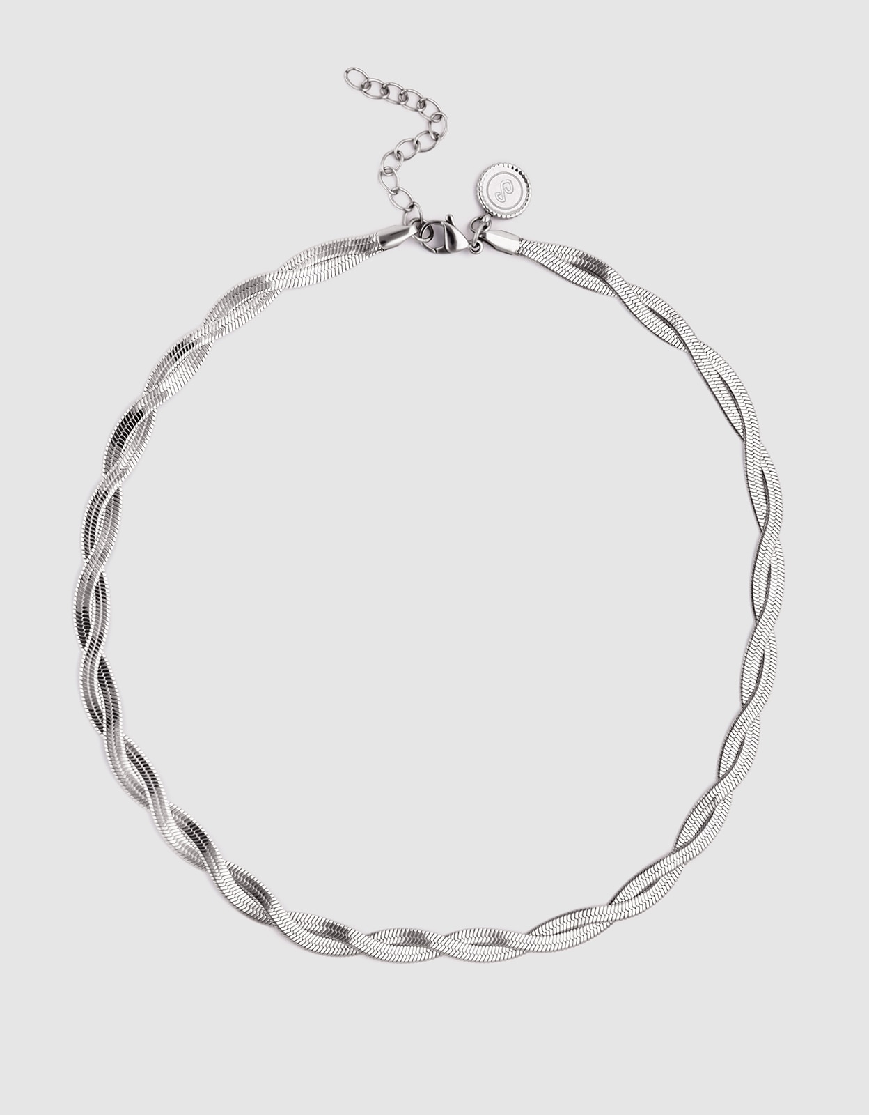 Collar doble lisse twister de acero - Singularu - Plateado Plateado-4