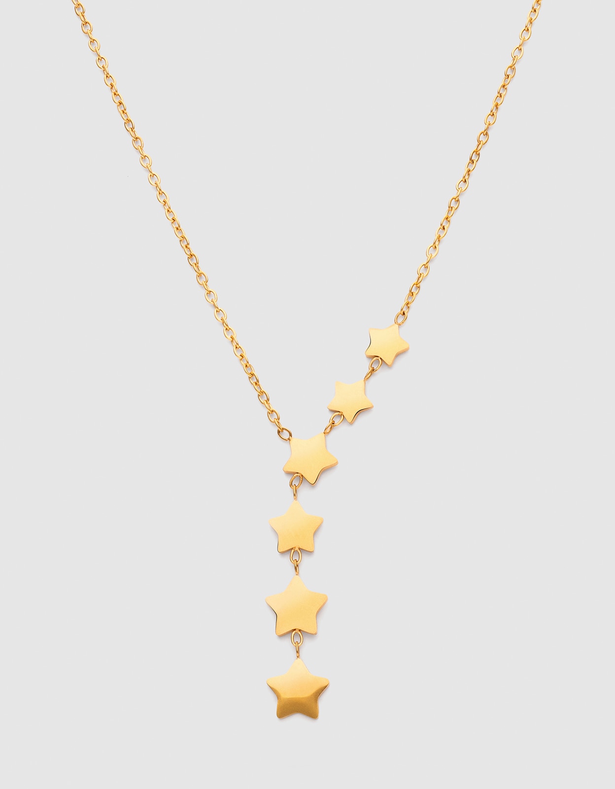 Collar estela y de acero bañado en oro - Singularu - Dorado Dorado-1