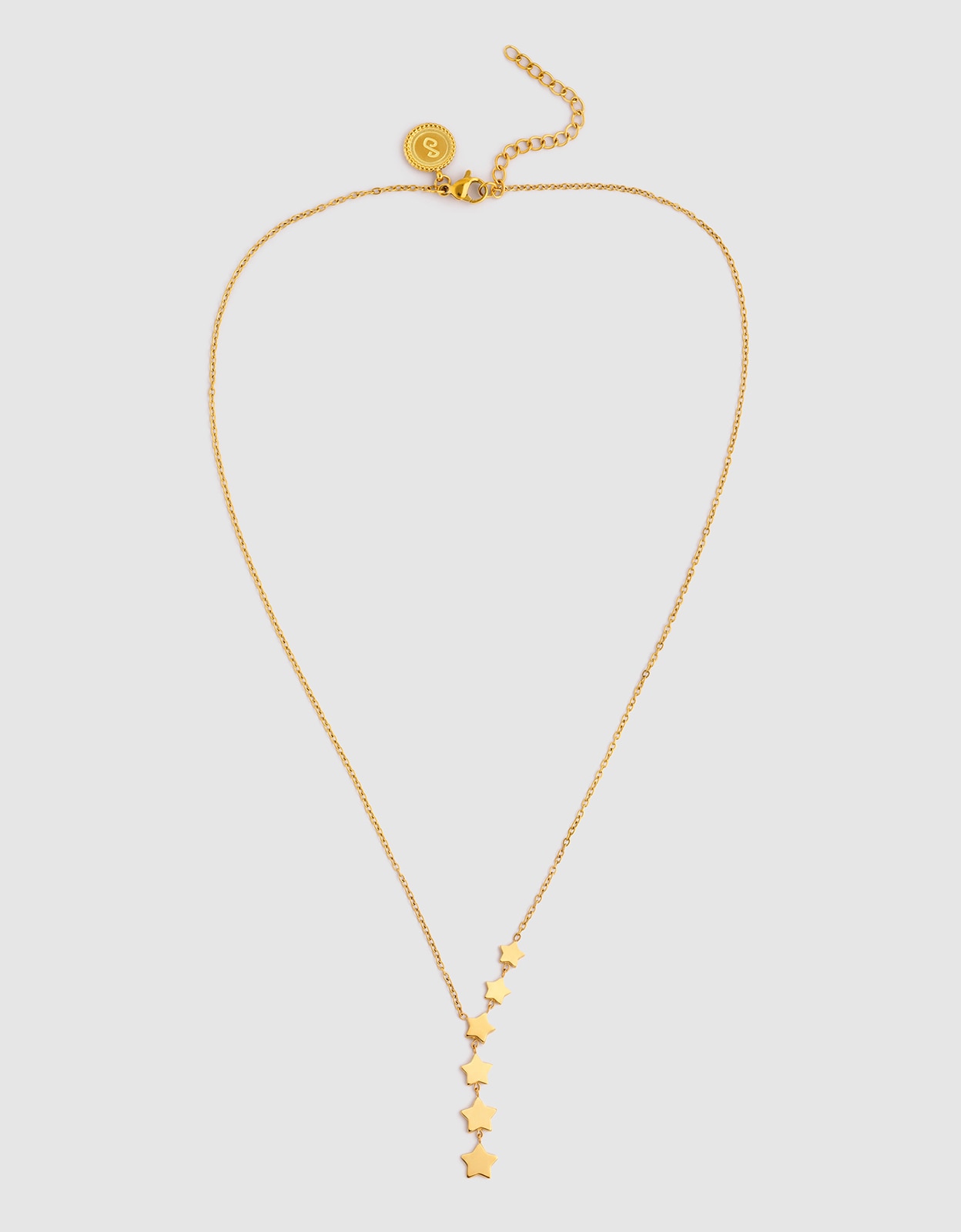Collar estela y de acero bañado en oro - Singularu - Dorado Dorado-4