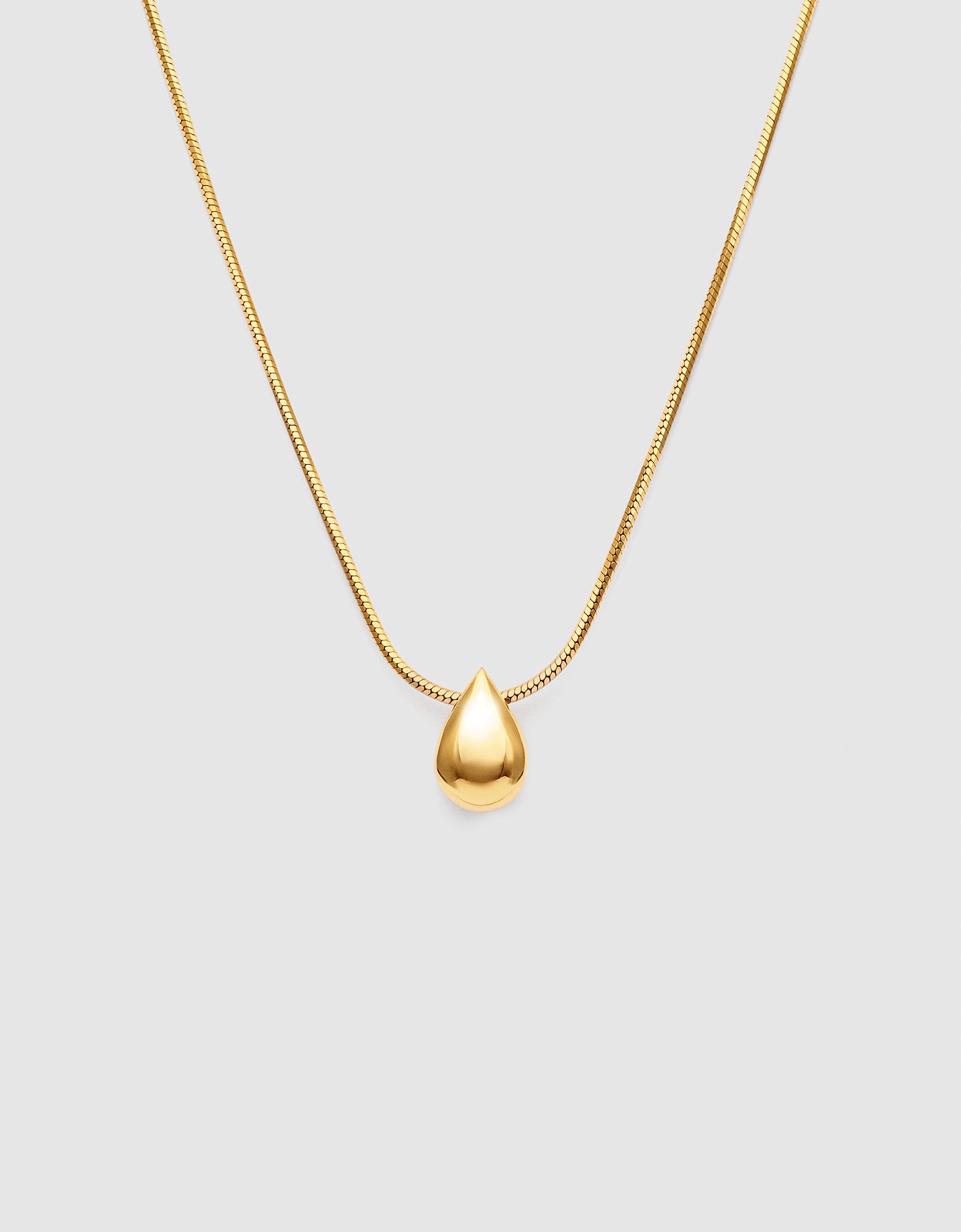 Collar gota drop de acero bañado en oro - Singularu - Dorado Dorado-1