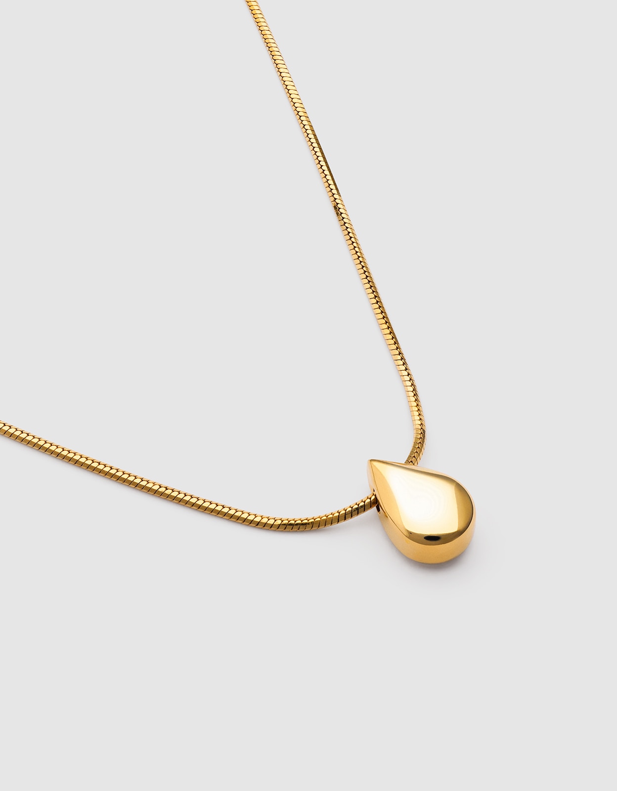 Collar gota drop de acero bañado en oro - Singularu - Dorado Dorado-3