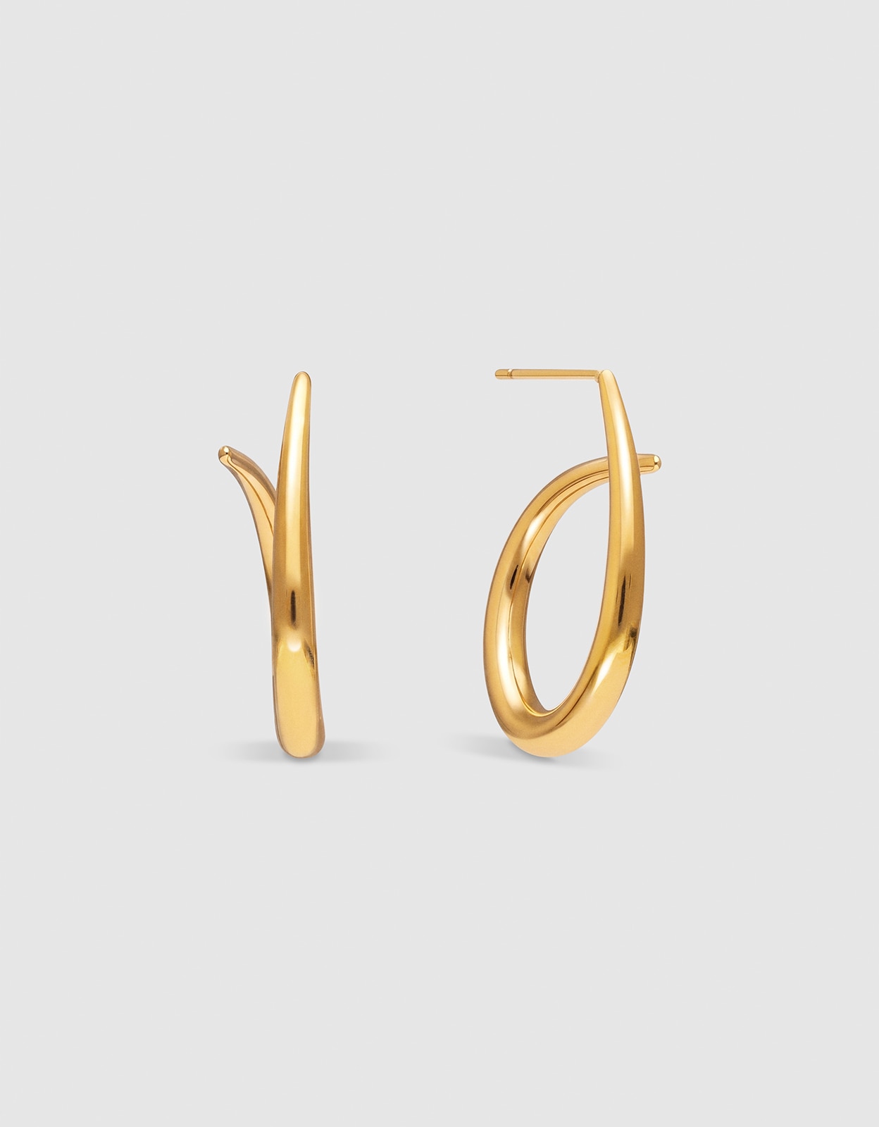 Imagen 0 de Pendientes twist de acero bañado en oro Dorado
