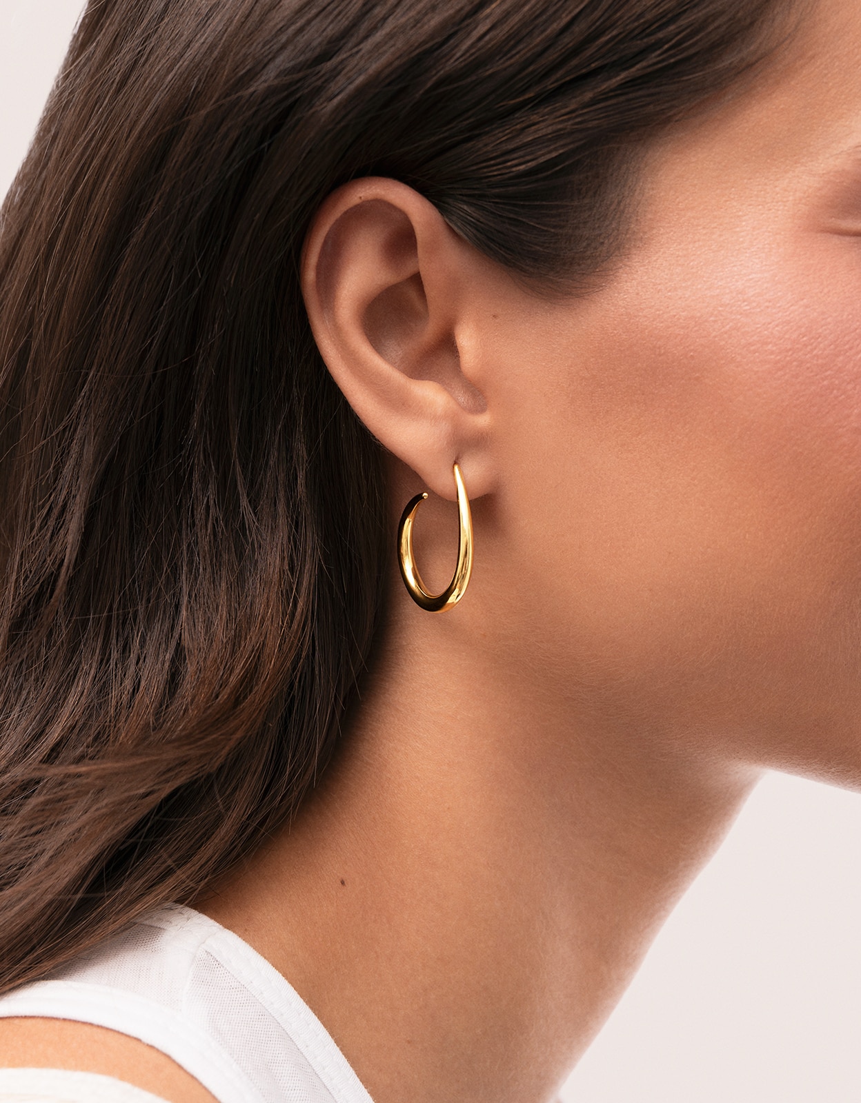 Pendientes twist de acero bañado en oro - Singularu - Dorado Dorado-2