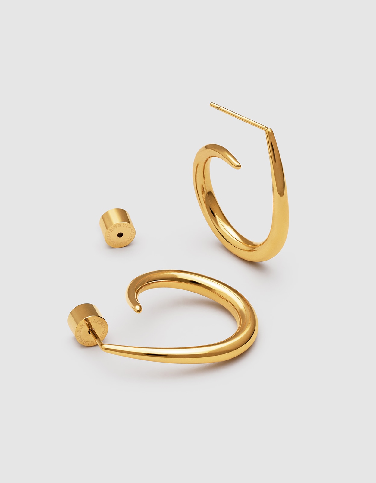 Pendientes twist de acero bañado en oro - Singularu - Dorado Dorado-3