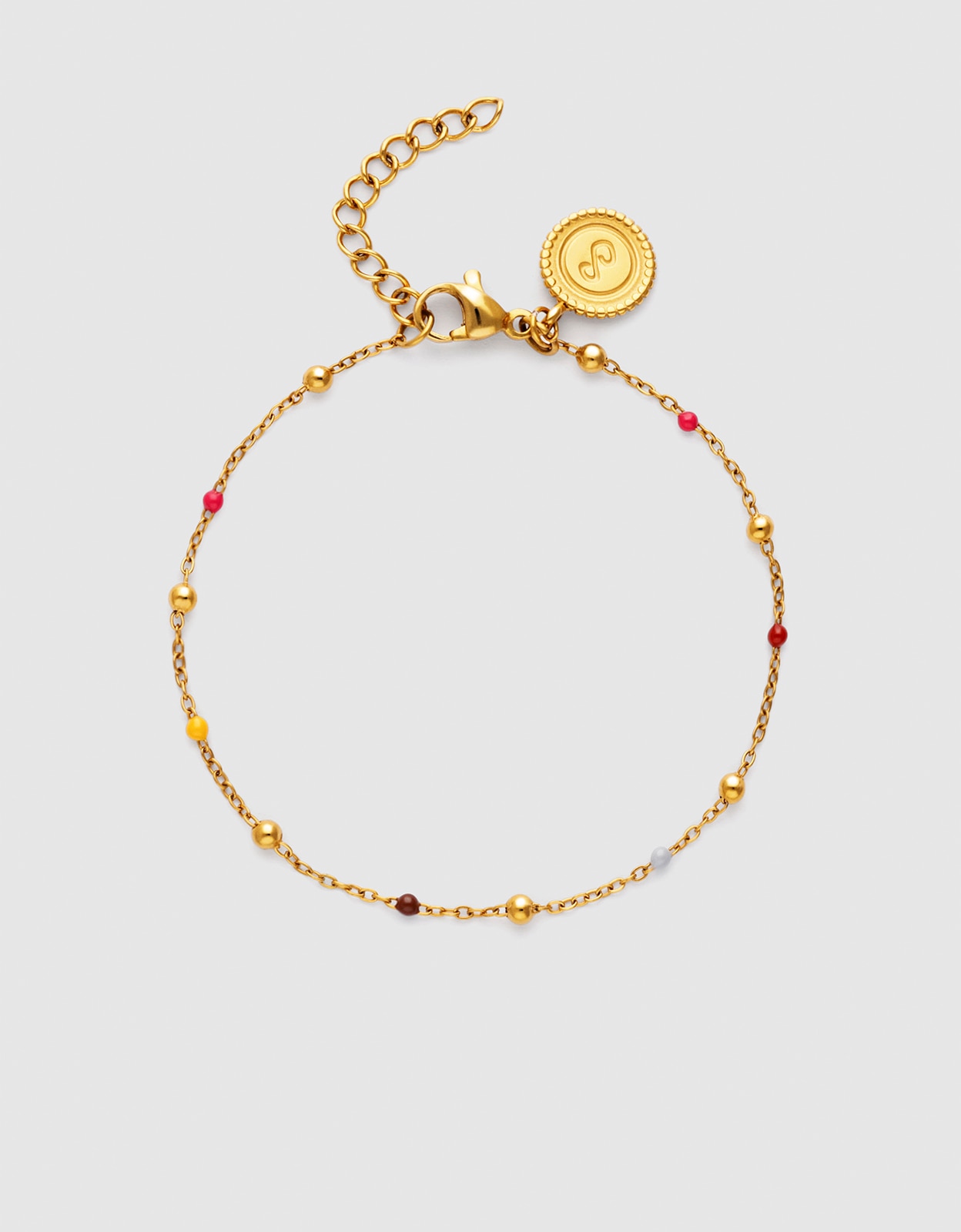Imagen 1 de Pulsera de cadena calypso enamel dots de acero bañado en oro Multicolor
