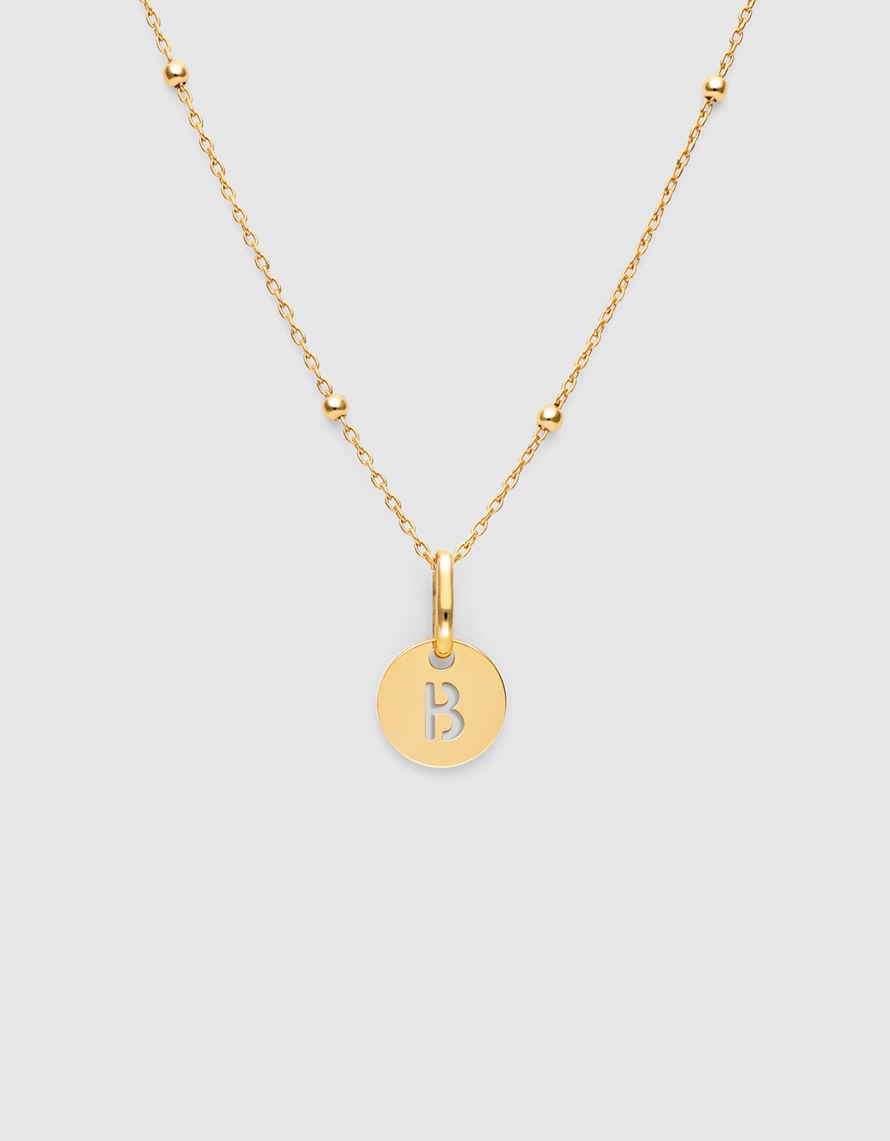 Collar personalizado mini medallion de plata bañada en oro - Singularu - b - Dorado Dorado-1