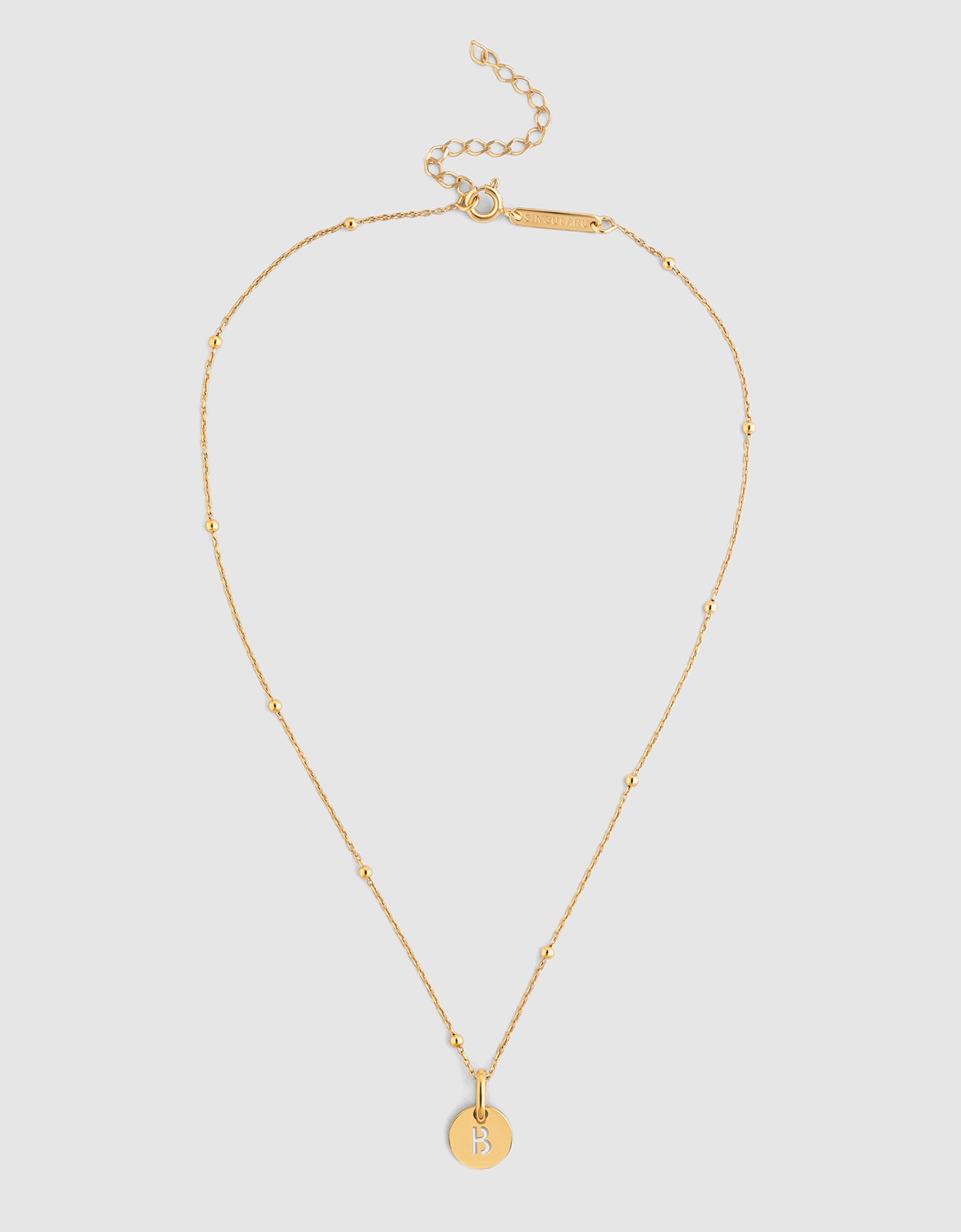 Collar personalizado mini medallion de plata bañada en oro - Singularu - b - Dorado Dorado-4