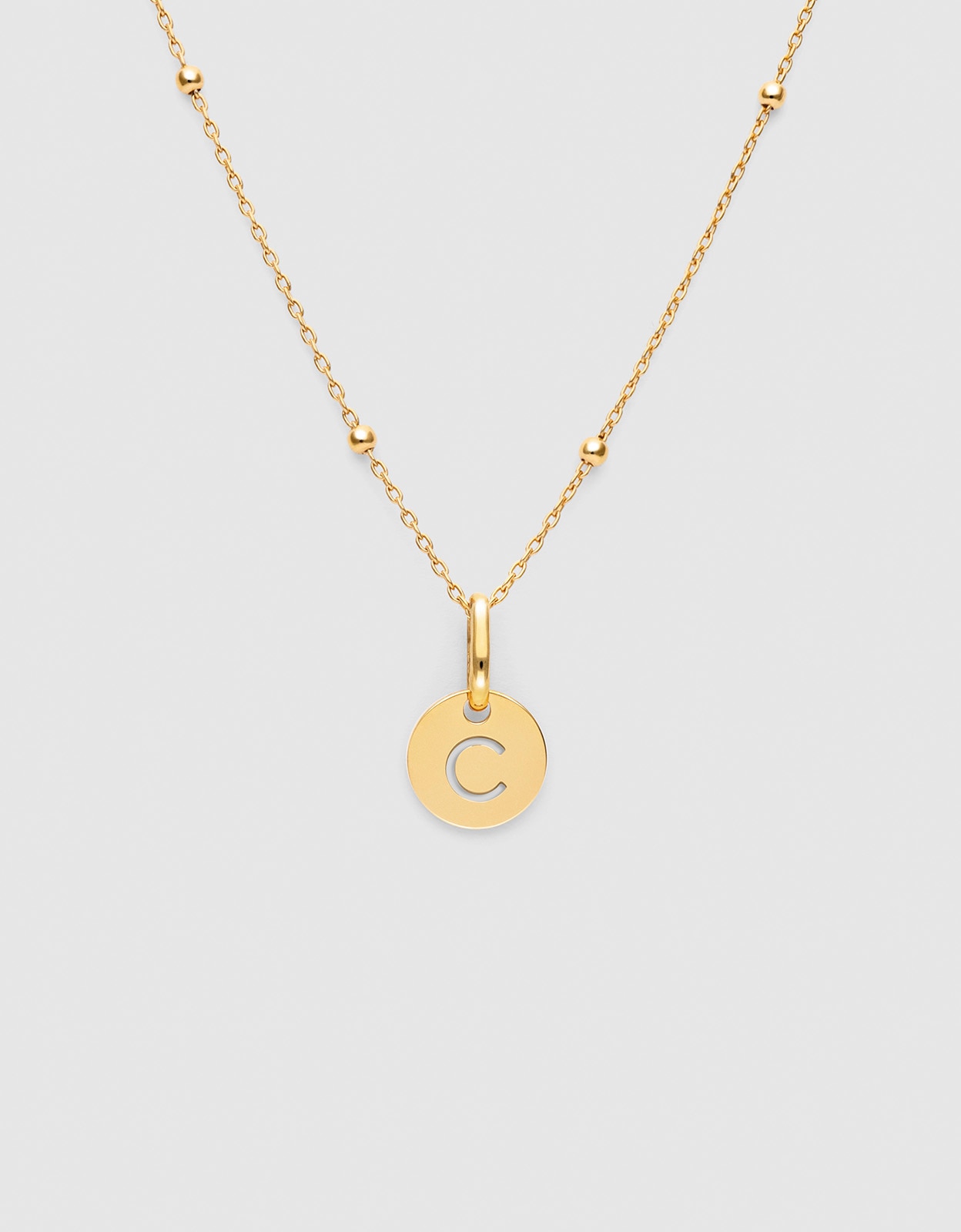 Collar personalizado mini medallion de plata bañada en oro - Singularu - c - Dorado Dorado-1