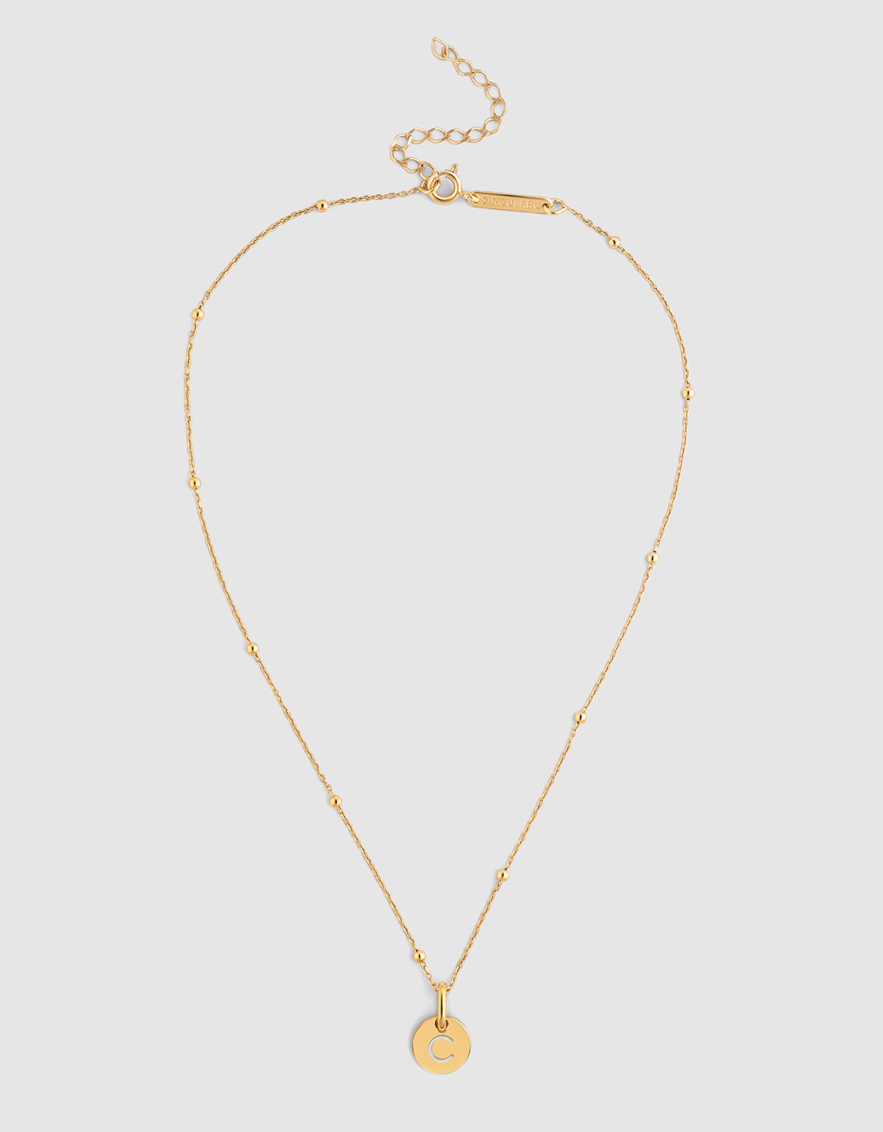 Collar personalizado mini medallion de plata bañada en oro - Singularu - c - Dorado Dorado-4