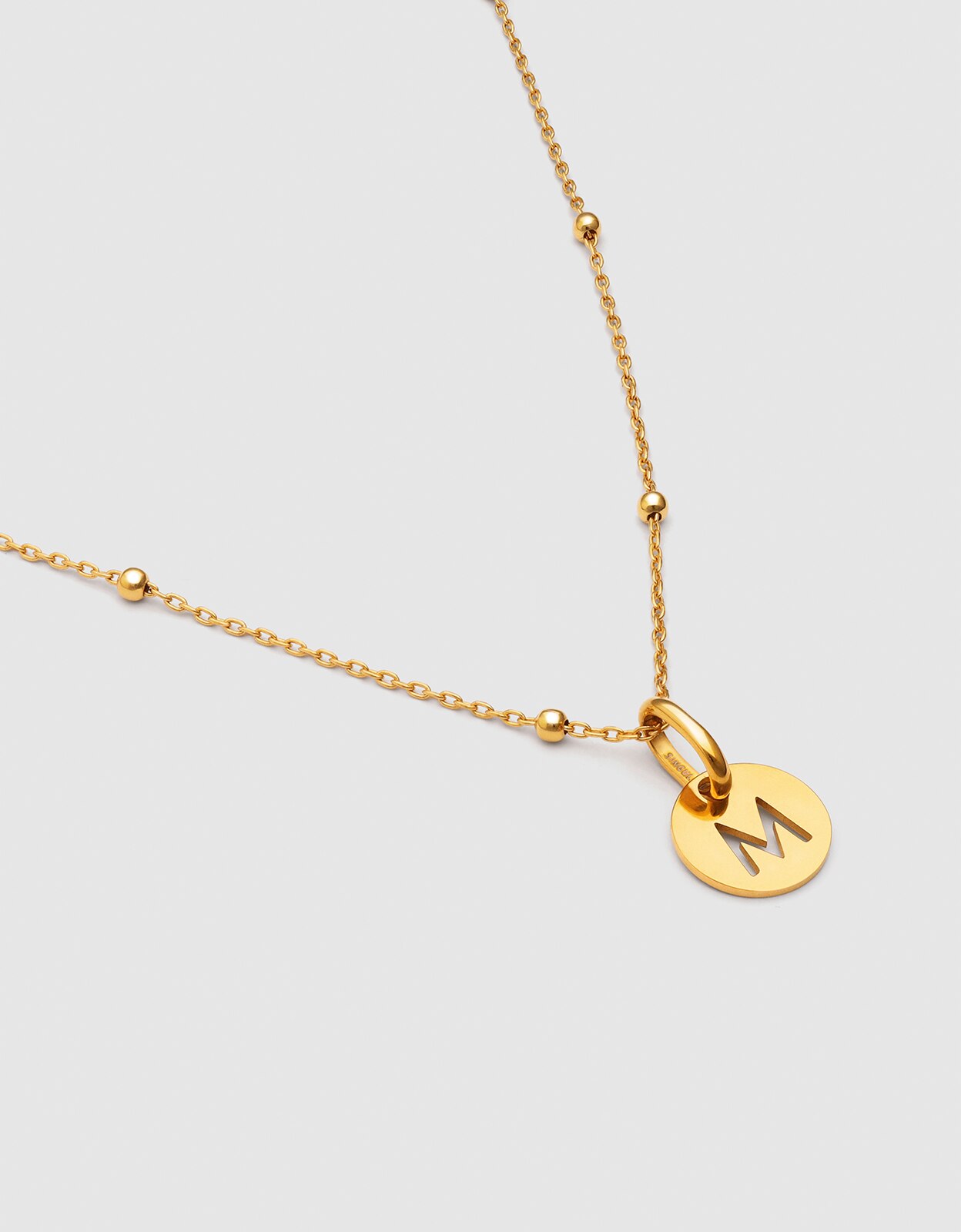 Collar personalizado mini medallion de plata bañada en oro - Singularu - l - Dorado Dorado-3