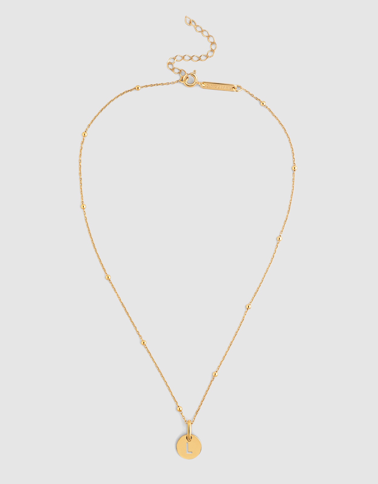 Collar personalizado mini medallion de plata bañada en oro - Singularu - l - Dorado Dorado-4